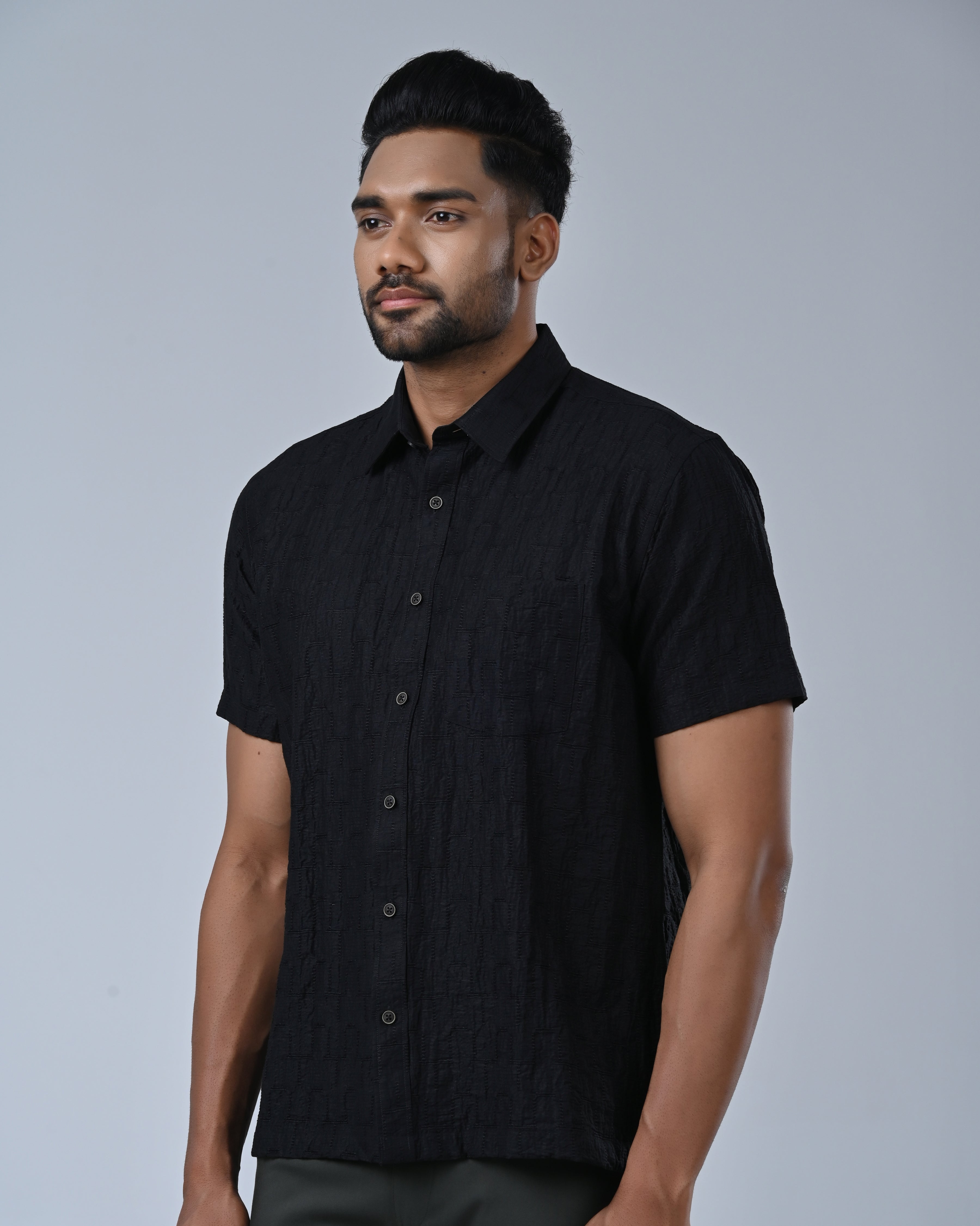 Vantage Men’s Casual Shirt – Cotton Viscose Relax Fit Short Sleeve