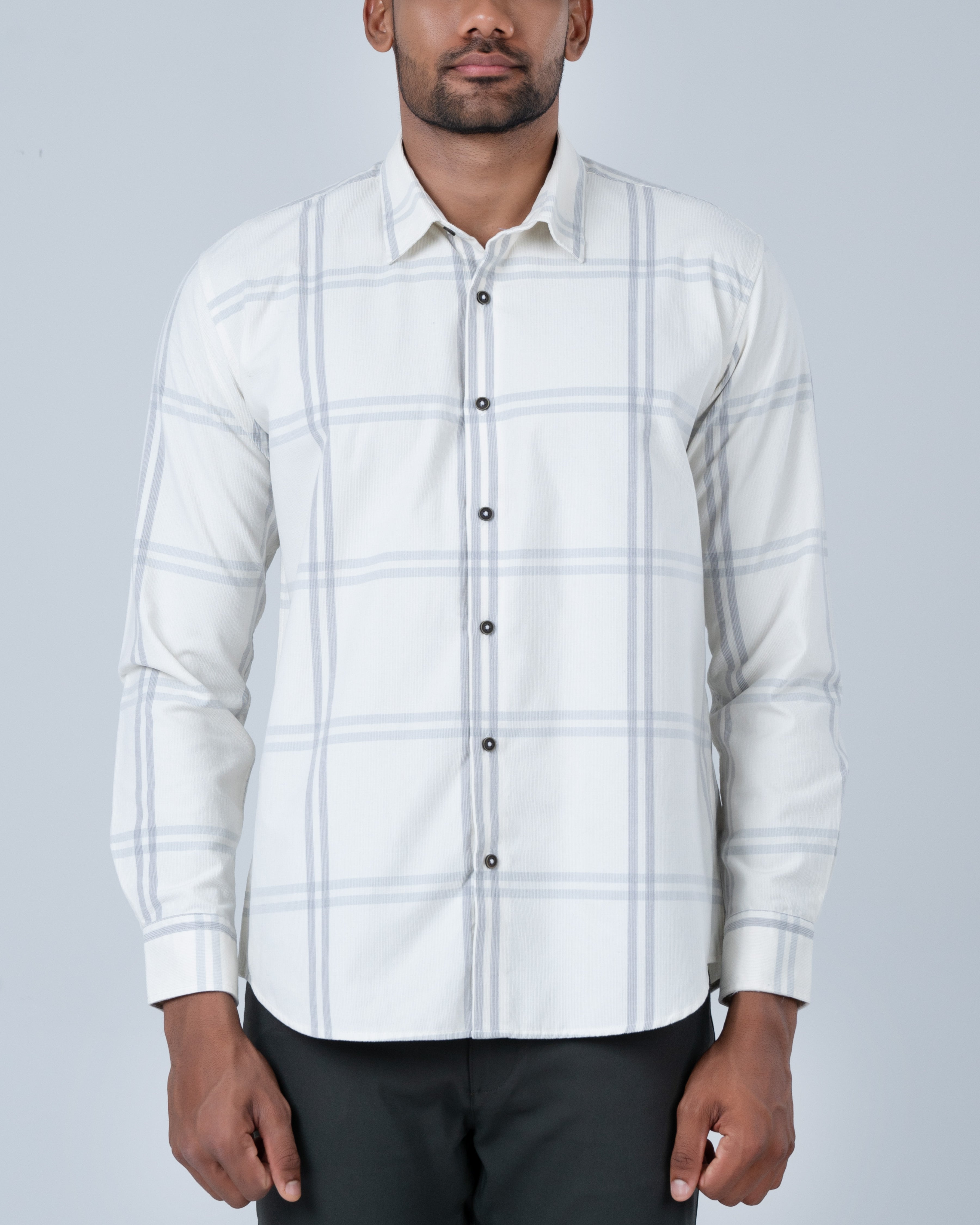 Vantage Casual Cotton Rich Corduroy Relax Fit Long Sleeve Men's Shirt