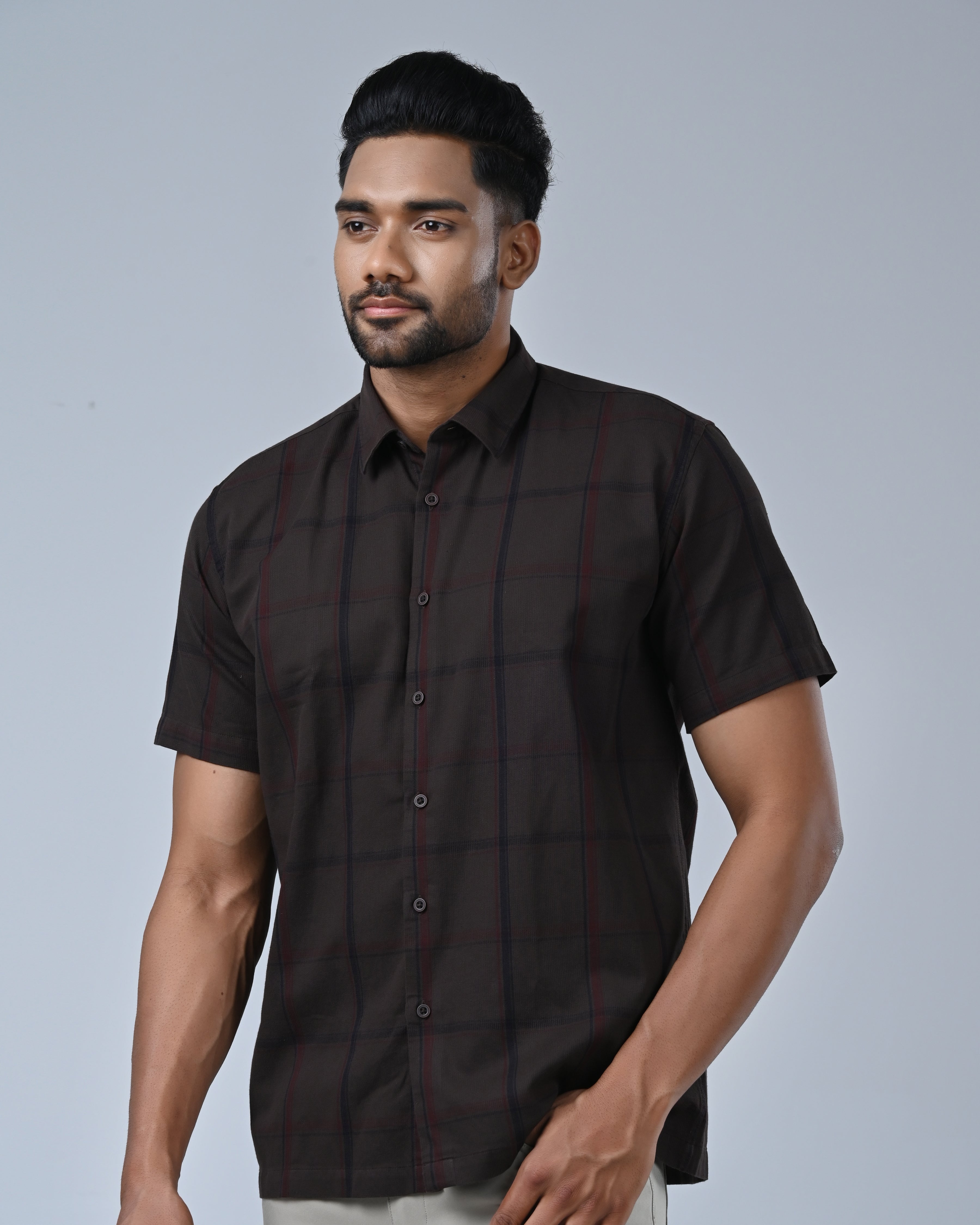 Ebony Casuals Regular Fit Short Sleeve Printed Mens Shirt