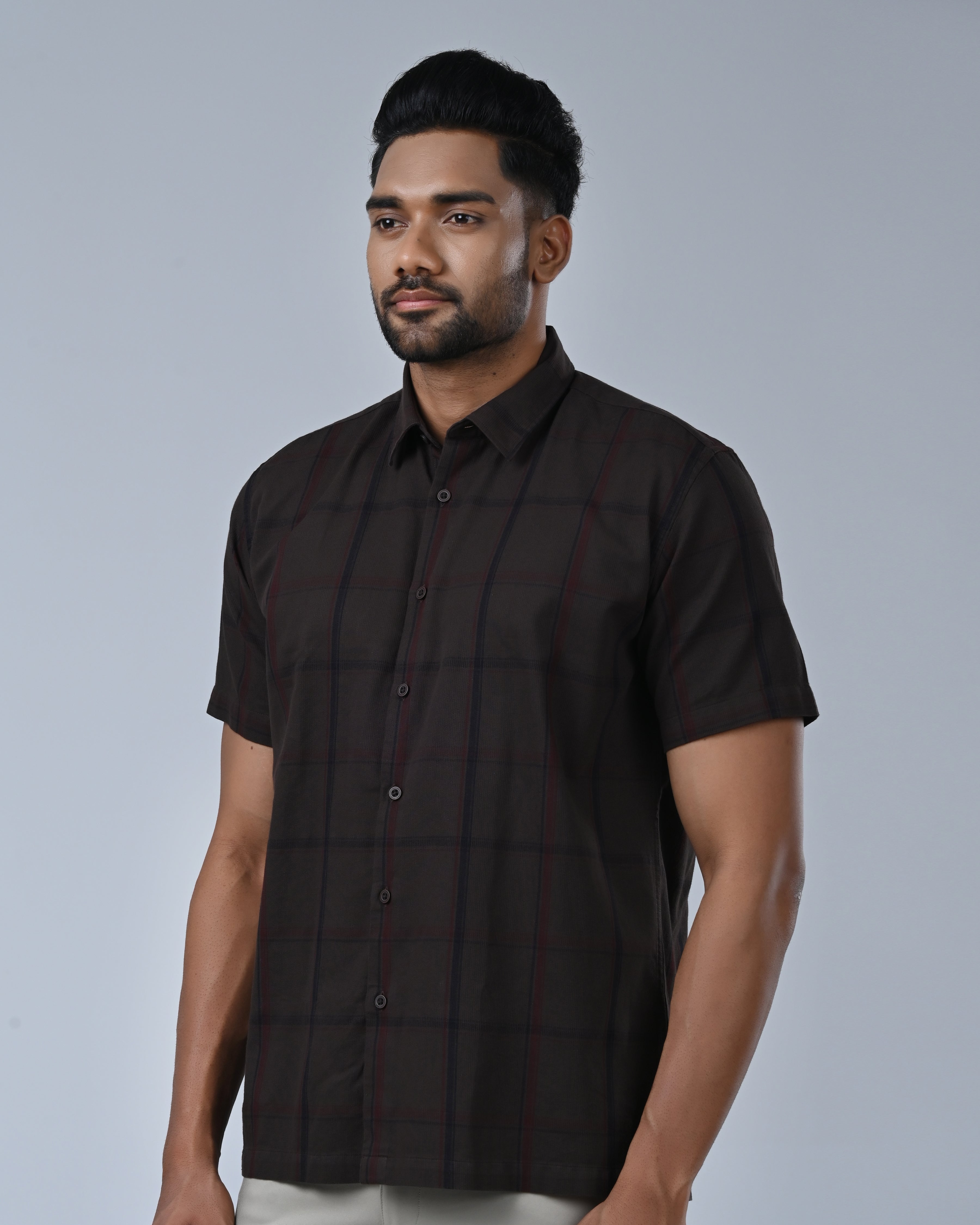 Ebony Casuals Regular Fit Short Sleeve Printed Mens Shirt
