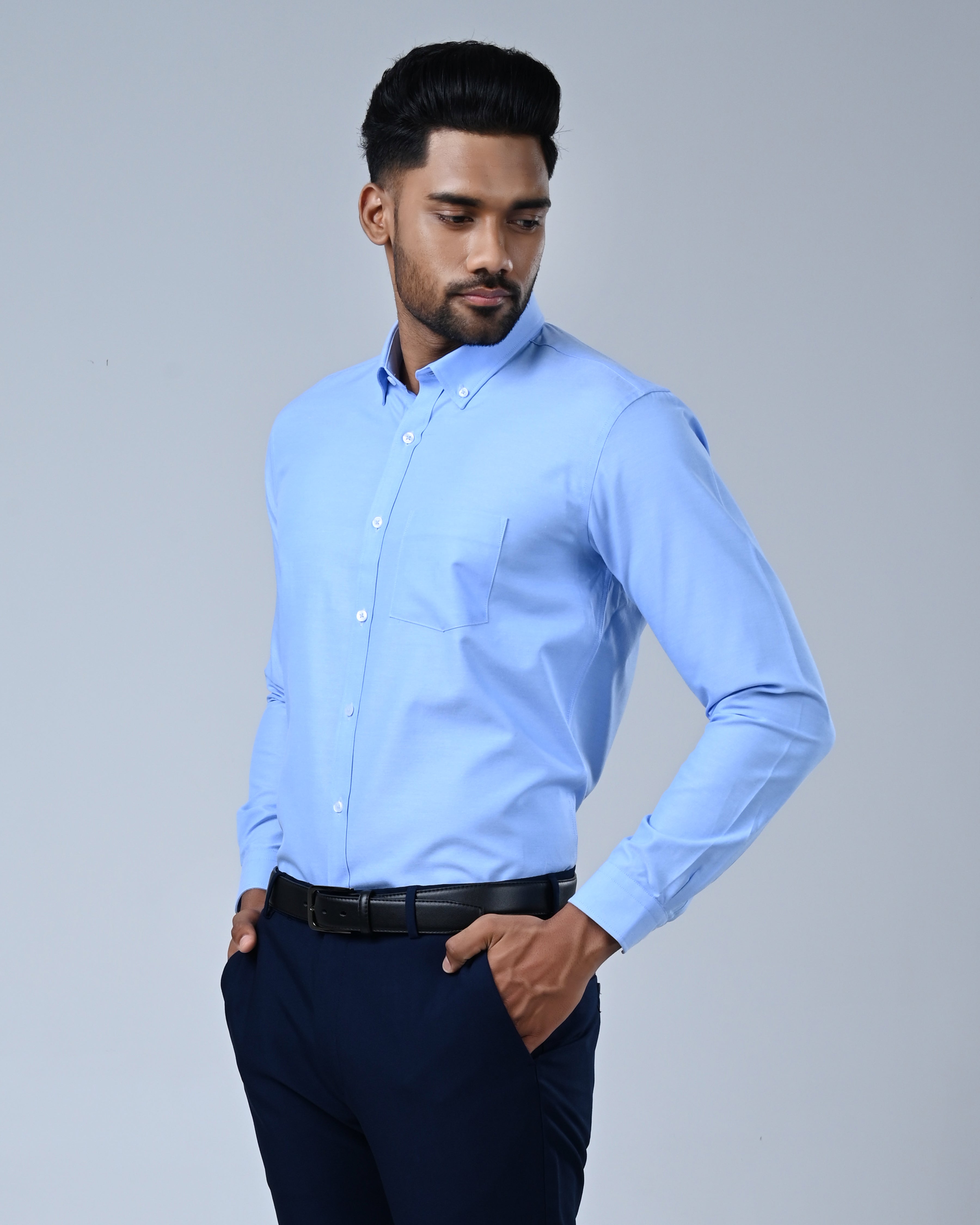 Vantage Men’s Business Shirt – Polycotton Slim Fit Long Sleeve