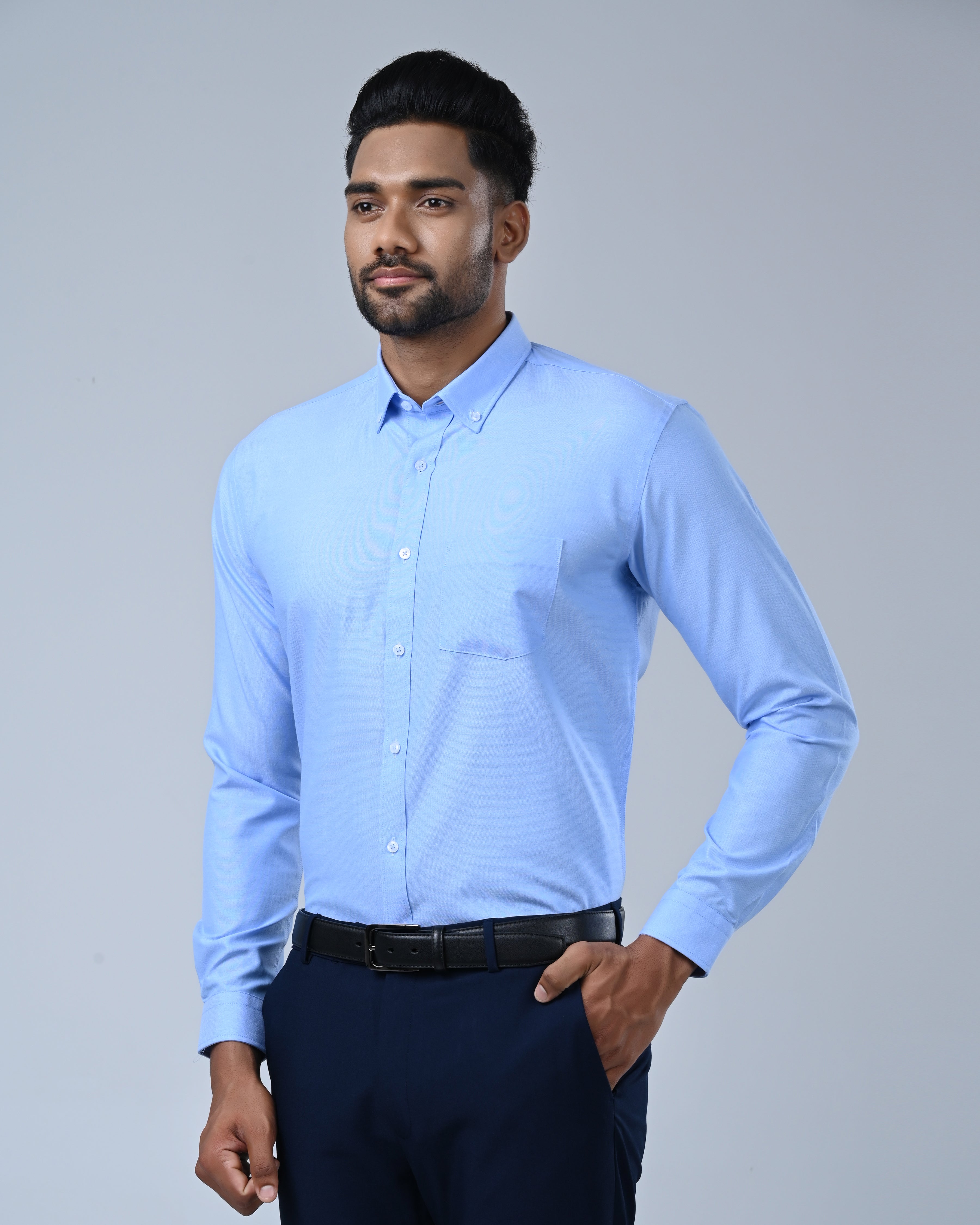 Vantage Men’s Business Shirt – Polycotton Slim Fit Long Sleeve