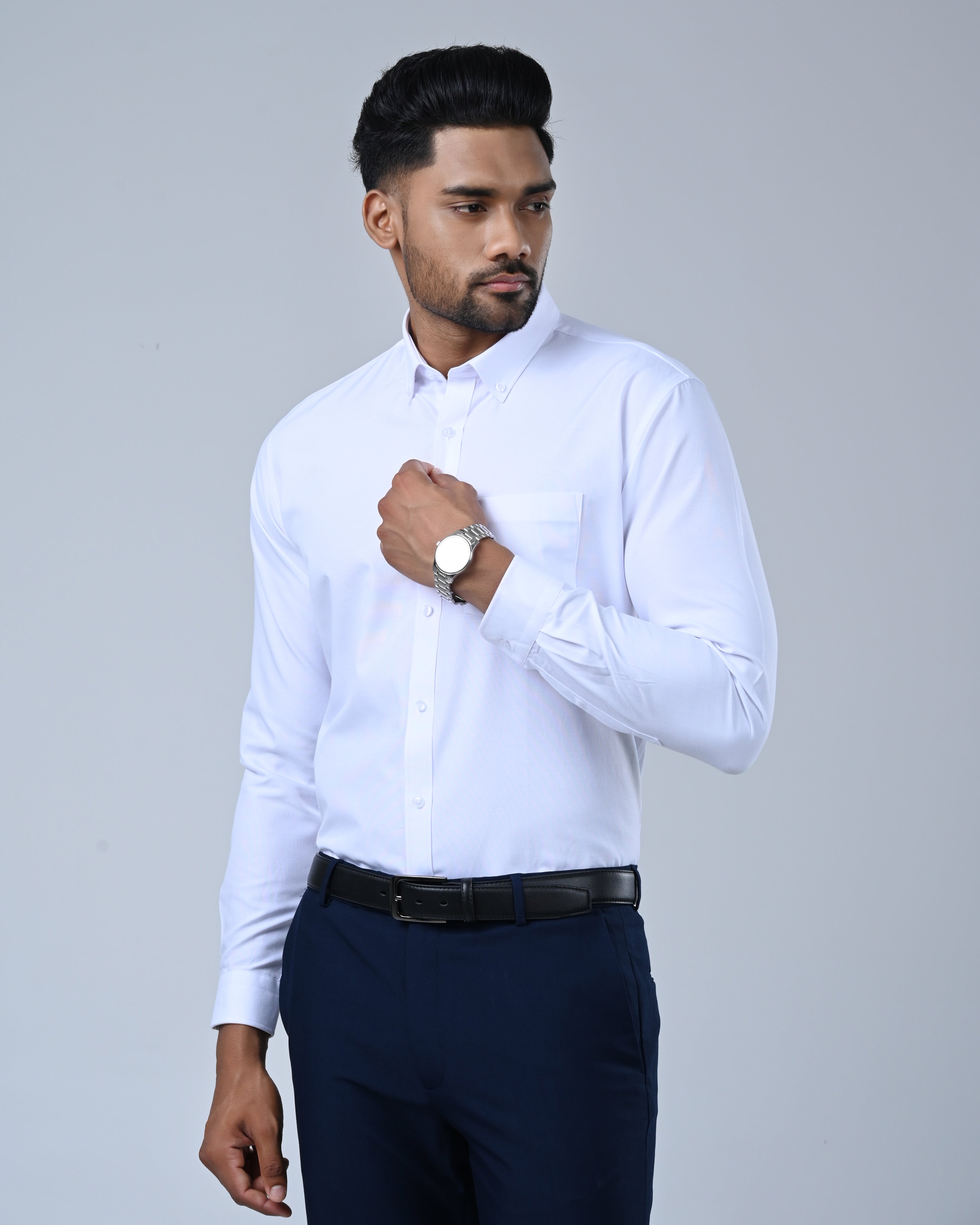 Vantage Men’s Business Shirt – Polycotton Slim Fit Long Sleeve