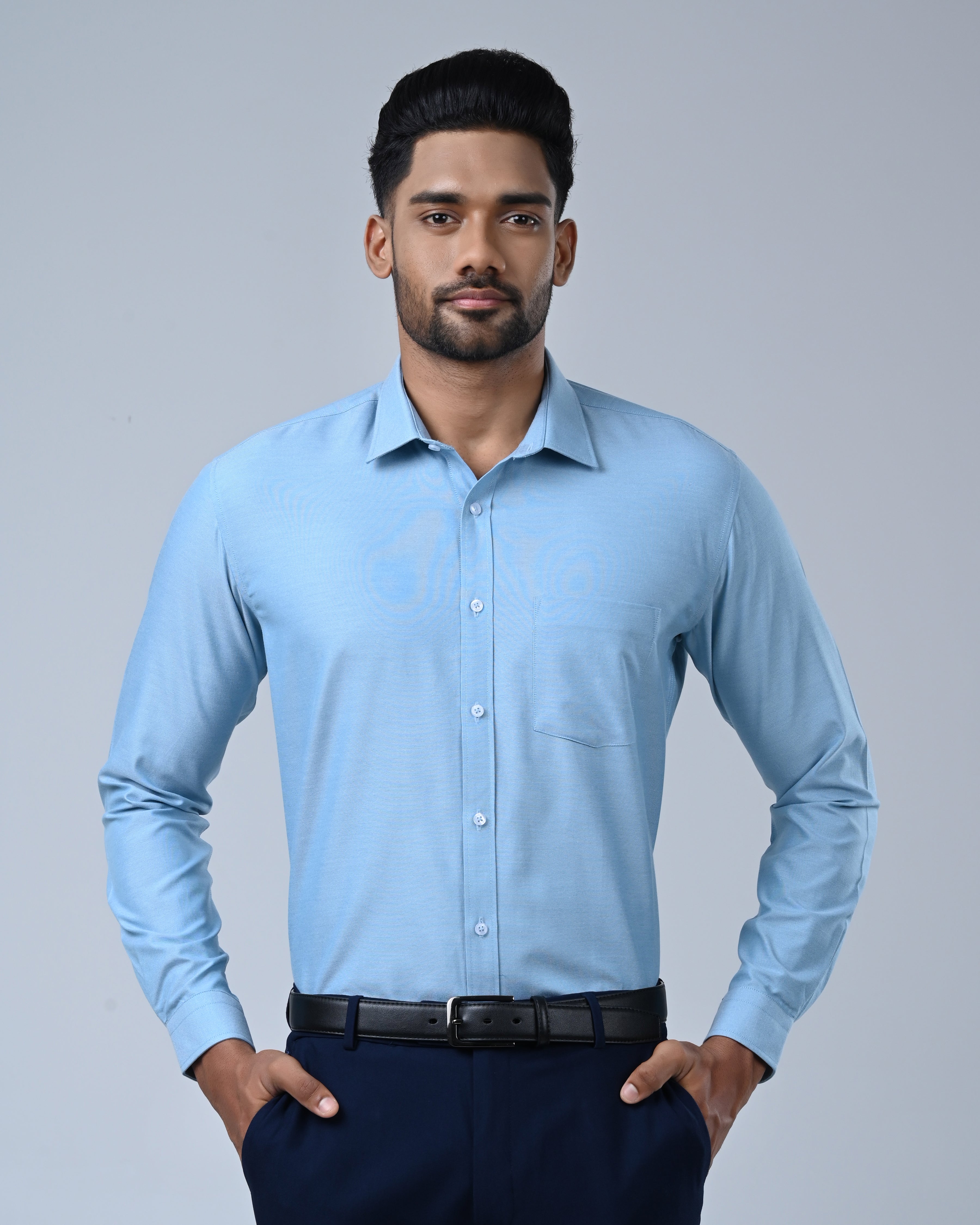 Vantage Business Oxford Slim Fit Long Sleeve Mens Shirt