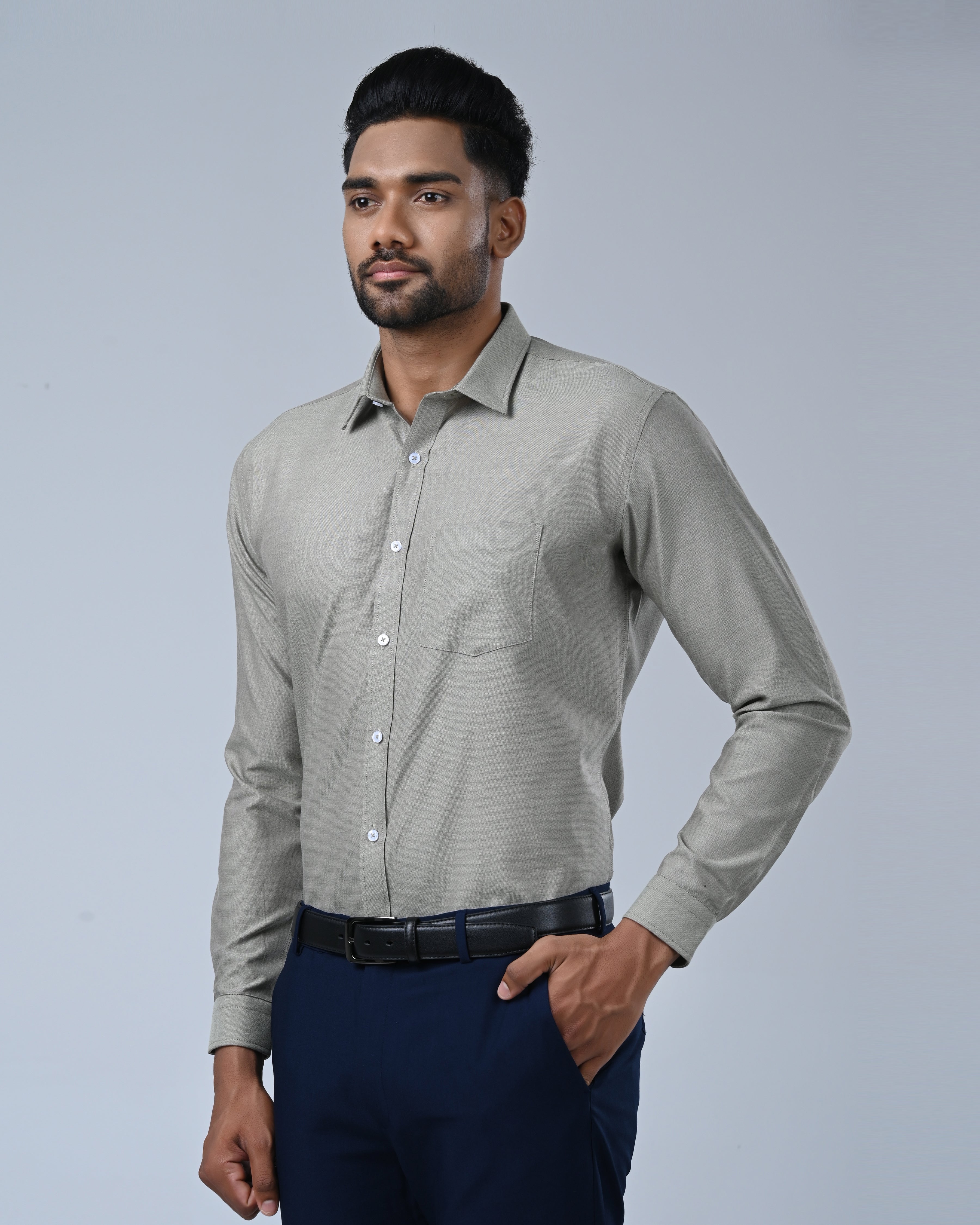 Vantage Business Oxford Slim Fit Long Sleeve Mens Shirt