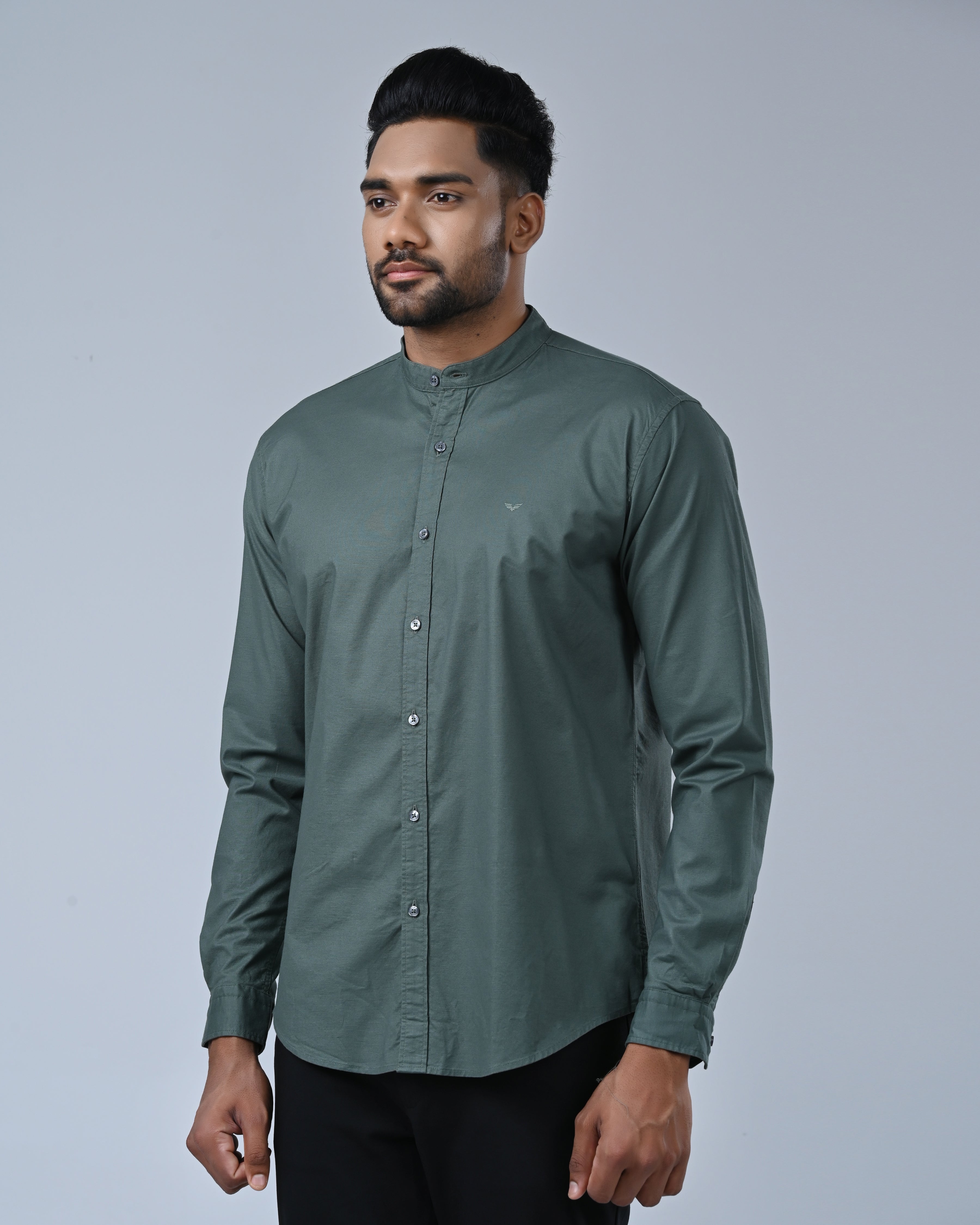 Vantage Casual Chinese Collar Shirt for Men – Slim Fit 100% Cotton