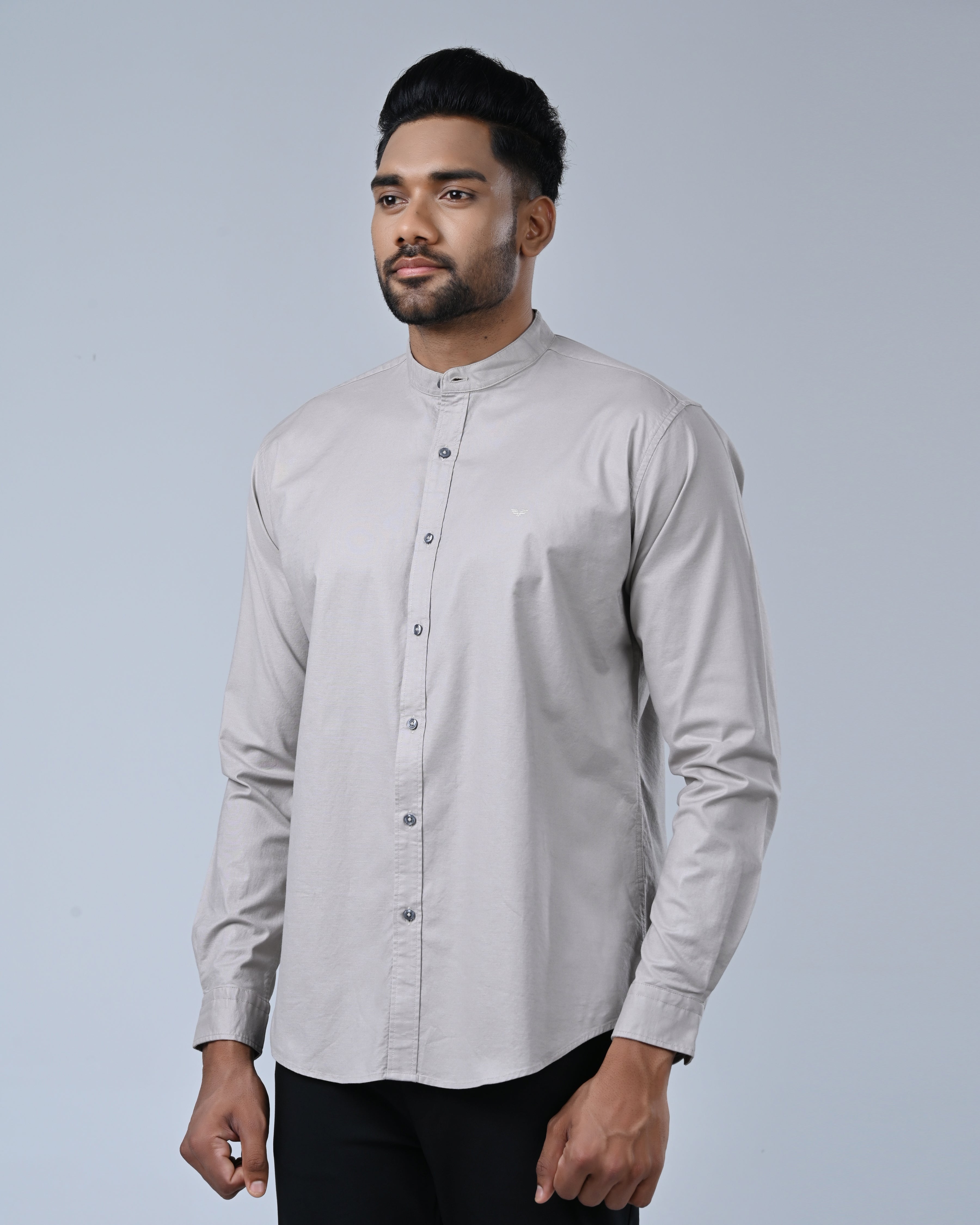 Vantage Casual Chinese Collar Shirt for Men – Slim Fit 100% Cotton