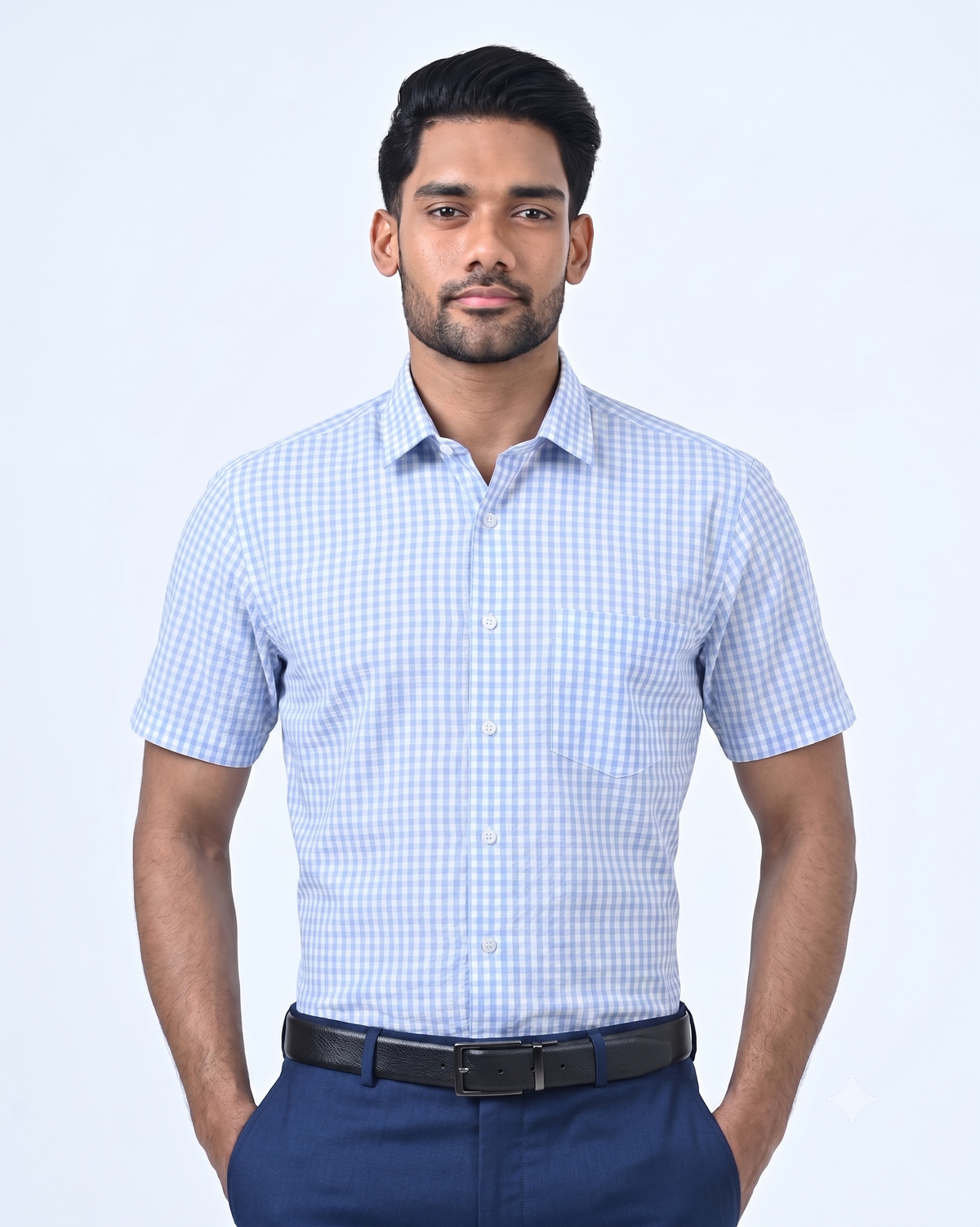 Vantage Men’s Business Shirt –  Slim Fit Short Sleeve