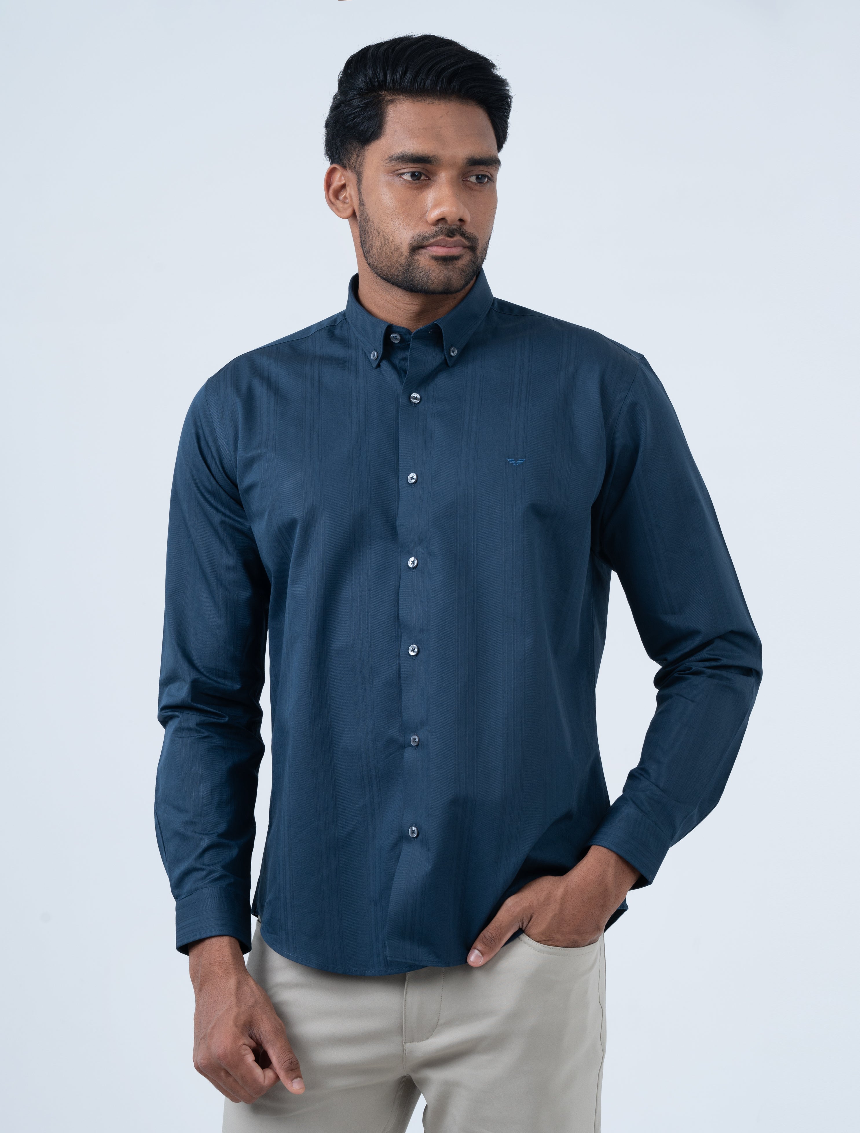 Vantage Ceremony Slim Fit Cotton Long Sleeve Dobby Men’s Shirt