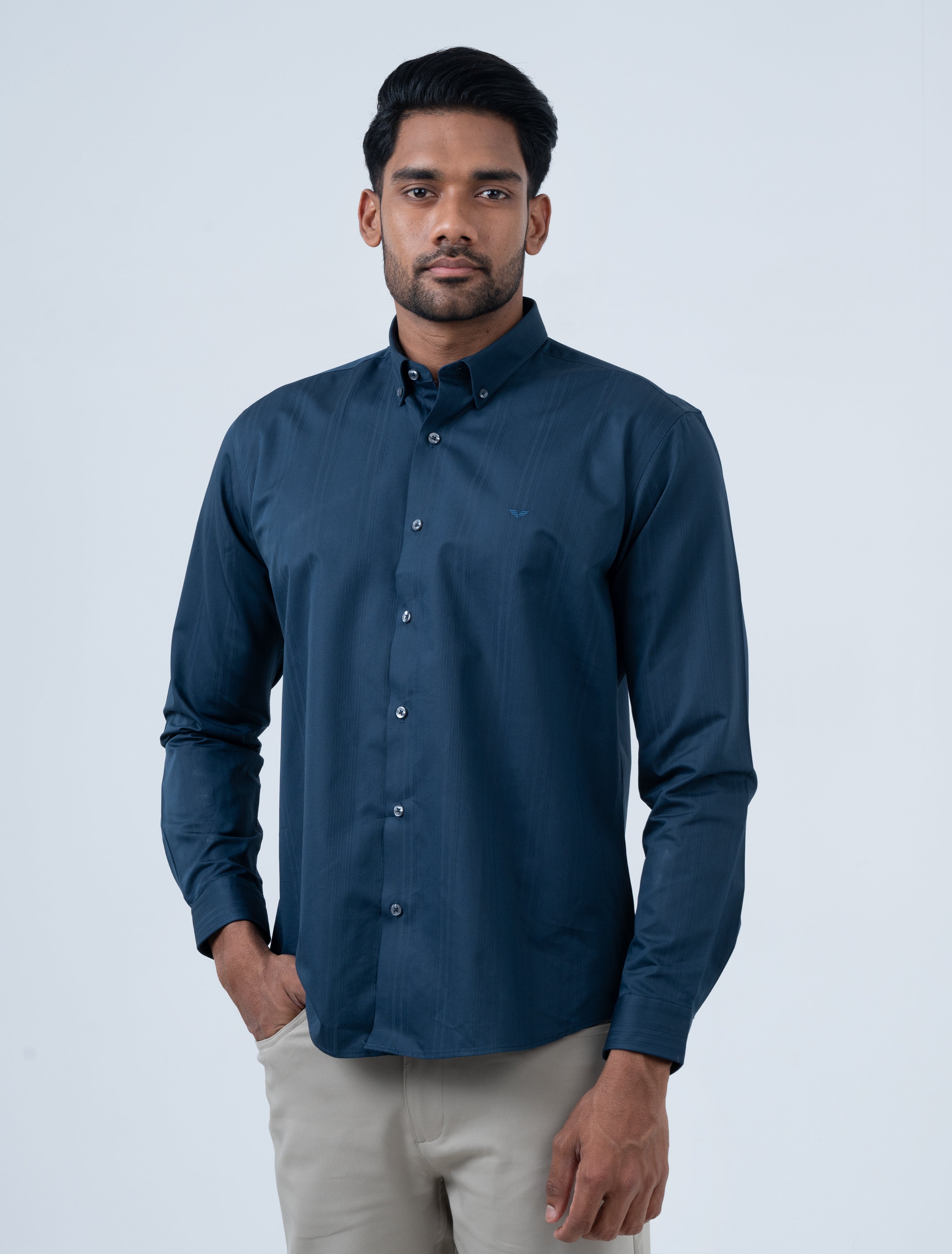Vantage Ceremony Slim Fit Cotton Long Sleeve Dobby Men’s Shirt