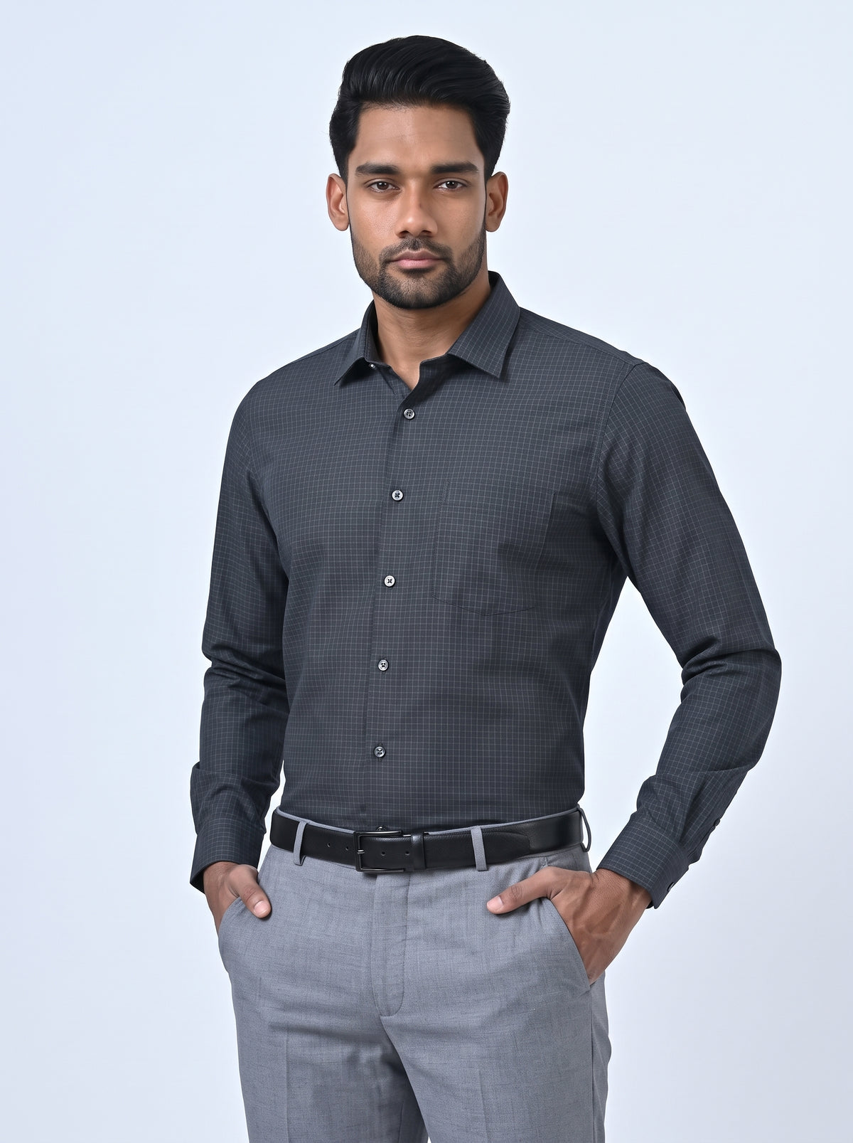 Vantage Ceremony Slim Fit Cotton Long Sleeve Dobby Men’s Shirt