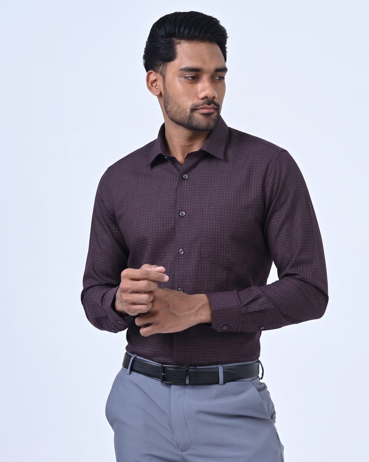 Vantage Ceremony Slim Fit Cotton Long Sleeve Dobby Men’s Shirt