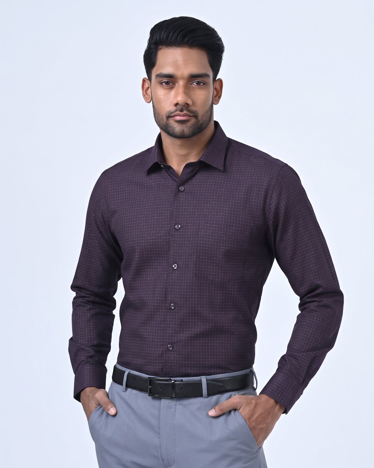 Vantage Ceremony Slim Fit Cotton Long Sleeve Dobby Men’s Shirt