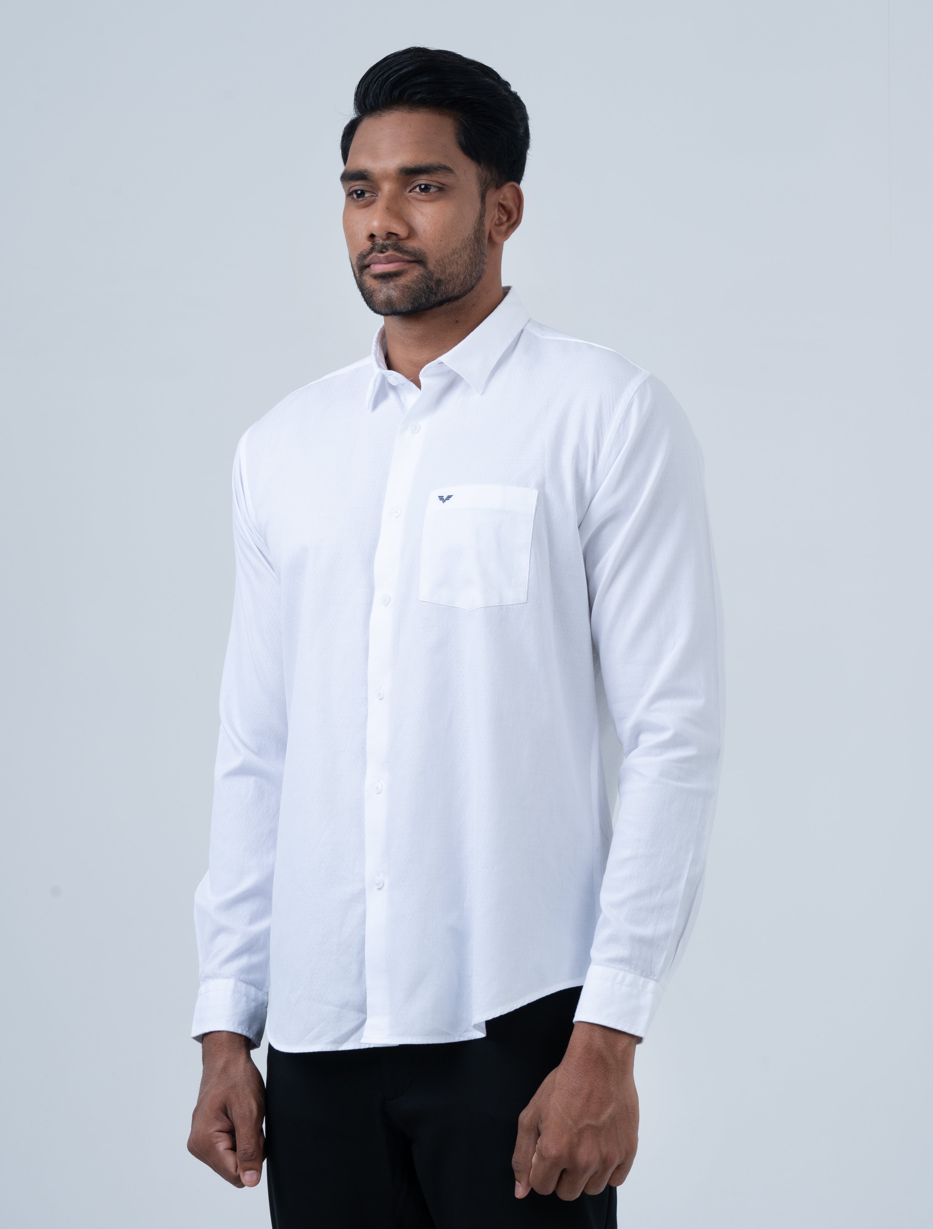 Vantage Men's Casual Slim Fit Long Sleeve 100% Cotton Dobby Shirt
