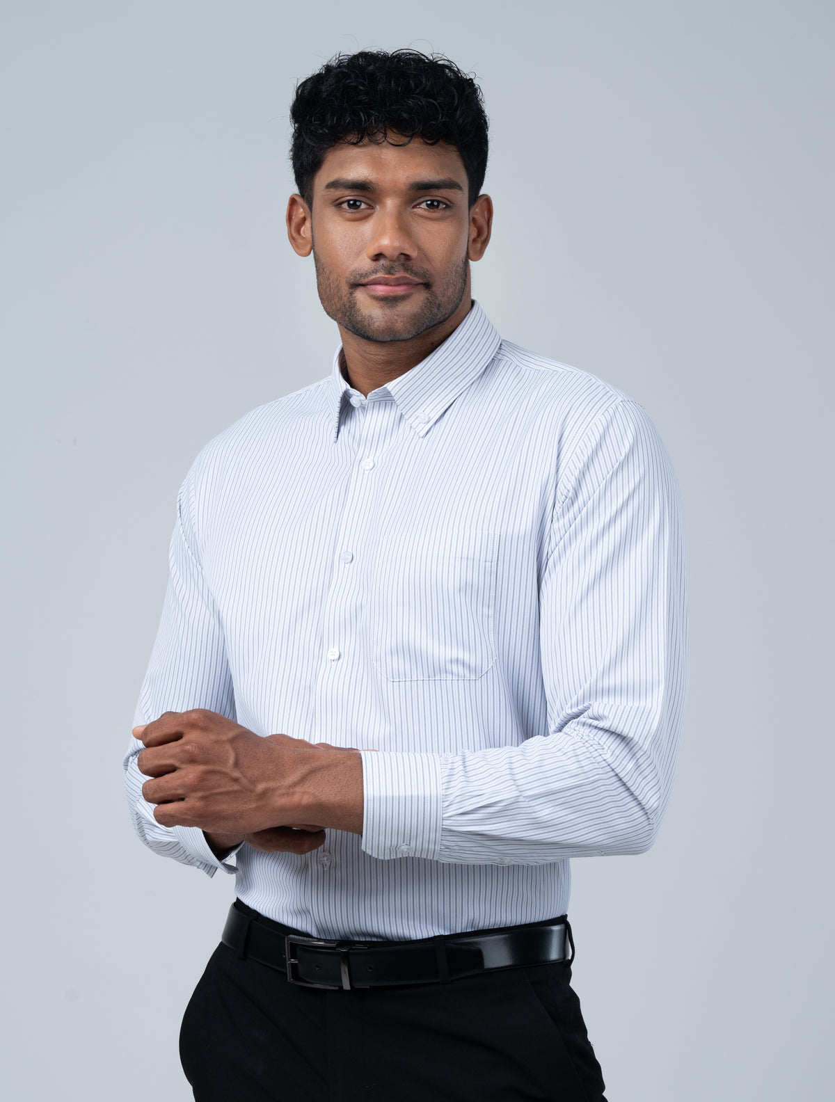 Vantage Uber Cotton Stripe Men’s Shirt – Regular Fit Long Sleeve