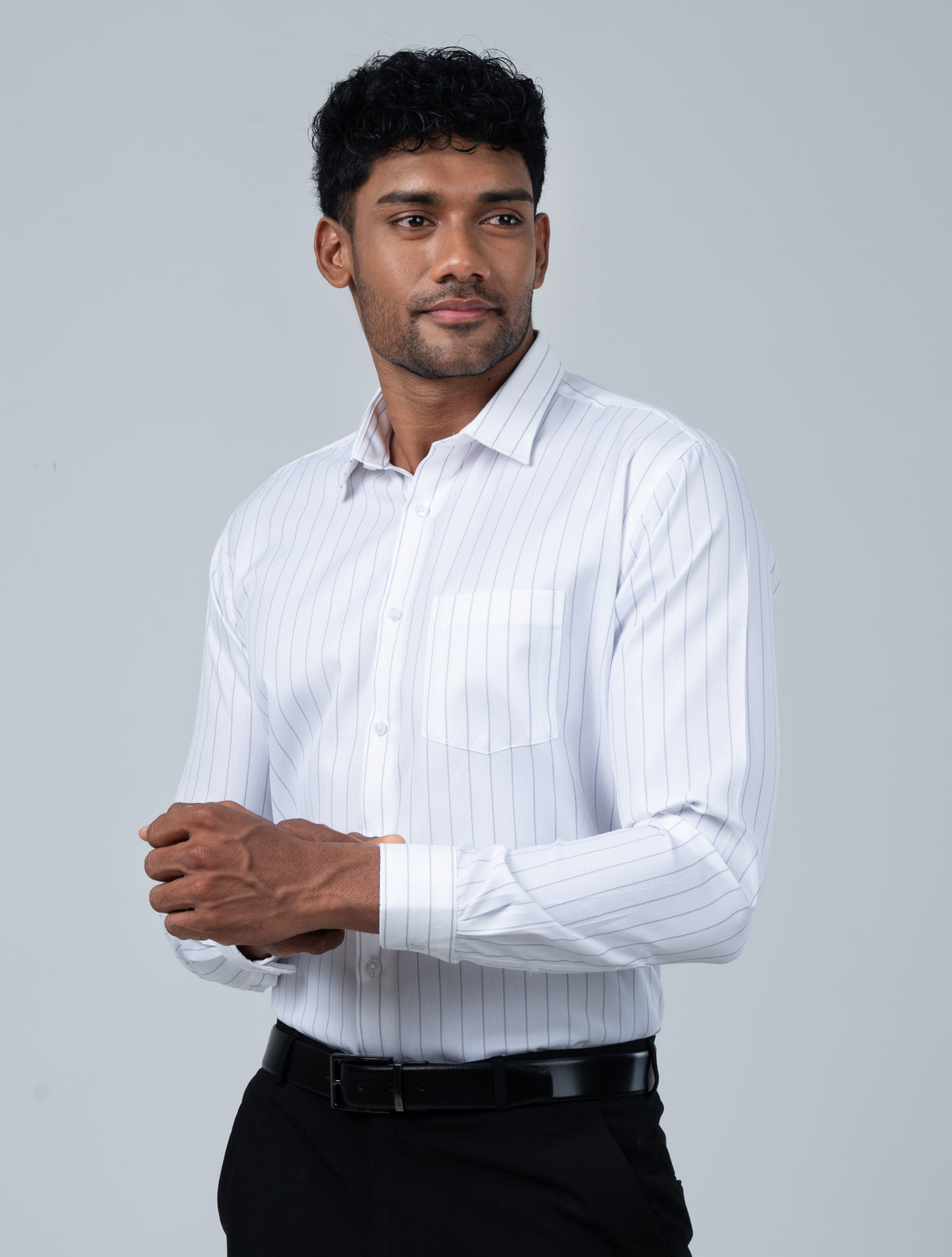 Vantage Business Slim Fit Long Sleeve Stripe Men’s Shirt