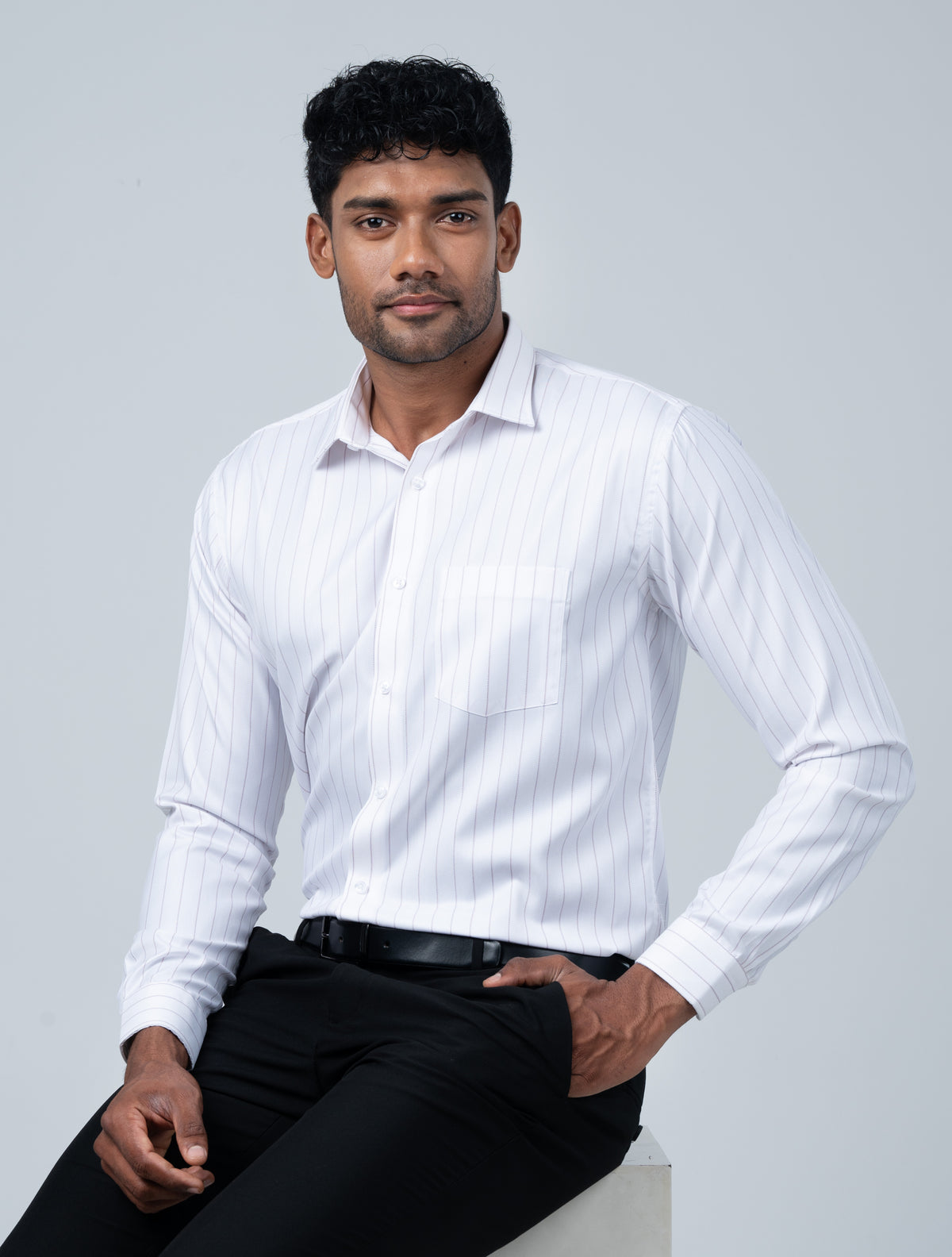 Vantage Business Slim Fit Long Sleeve Stripe Men’s Shirt