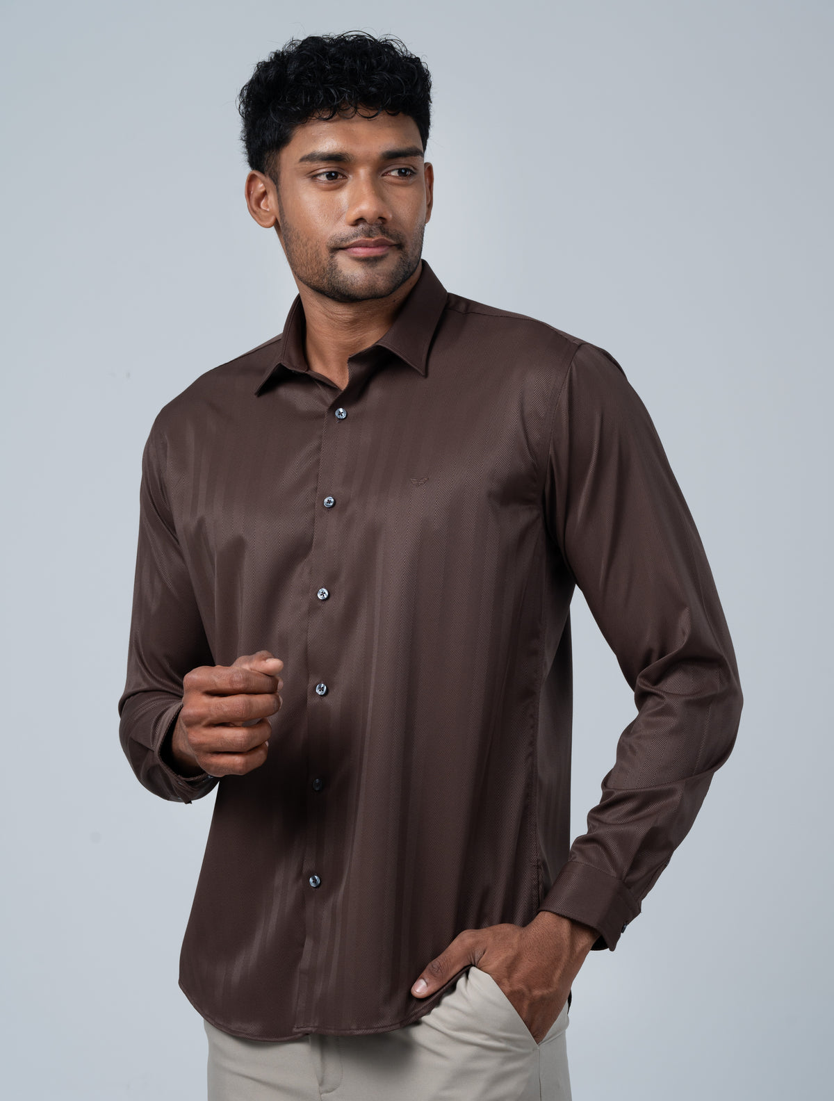 Vantage Ceremony Slim Fit Bamboo Dobby Long Sleeve Men’s Shirt