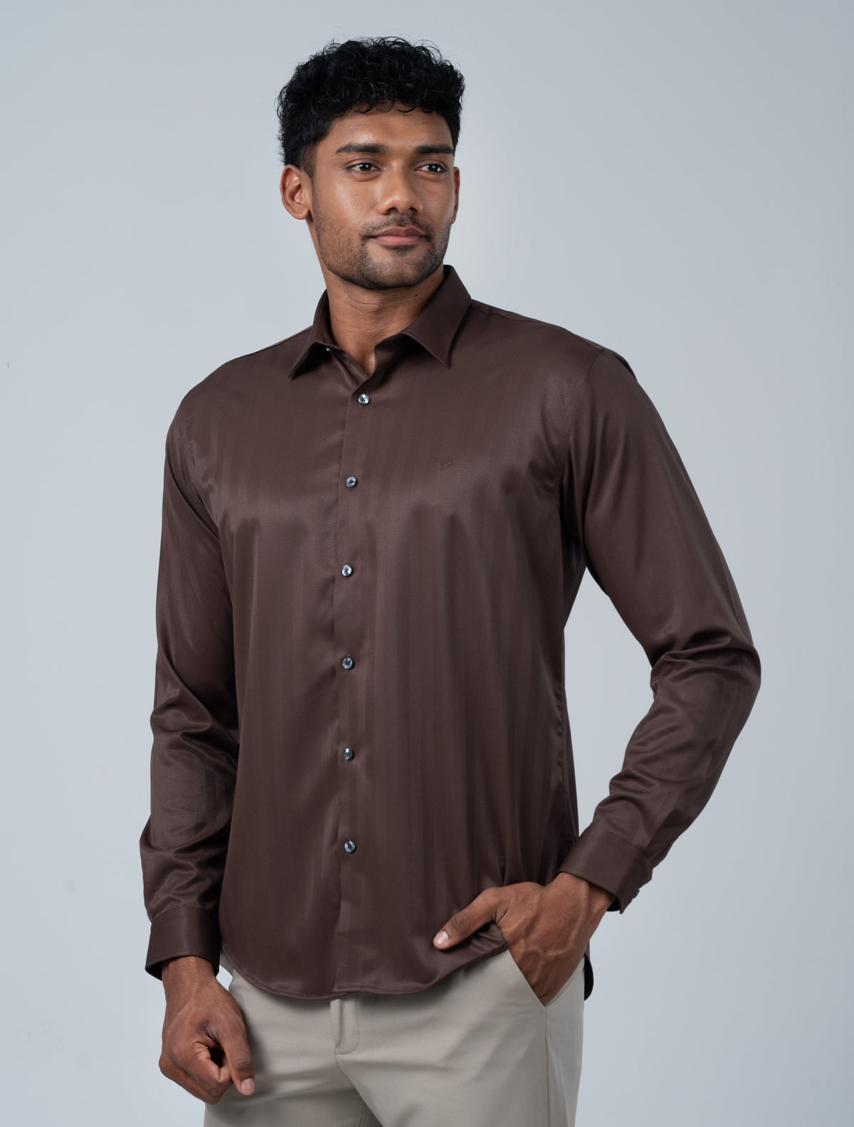Vantage Ceremony Slim Fit Bamboo Dobby Long Sleeve Men’s Shirt