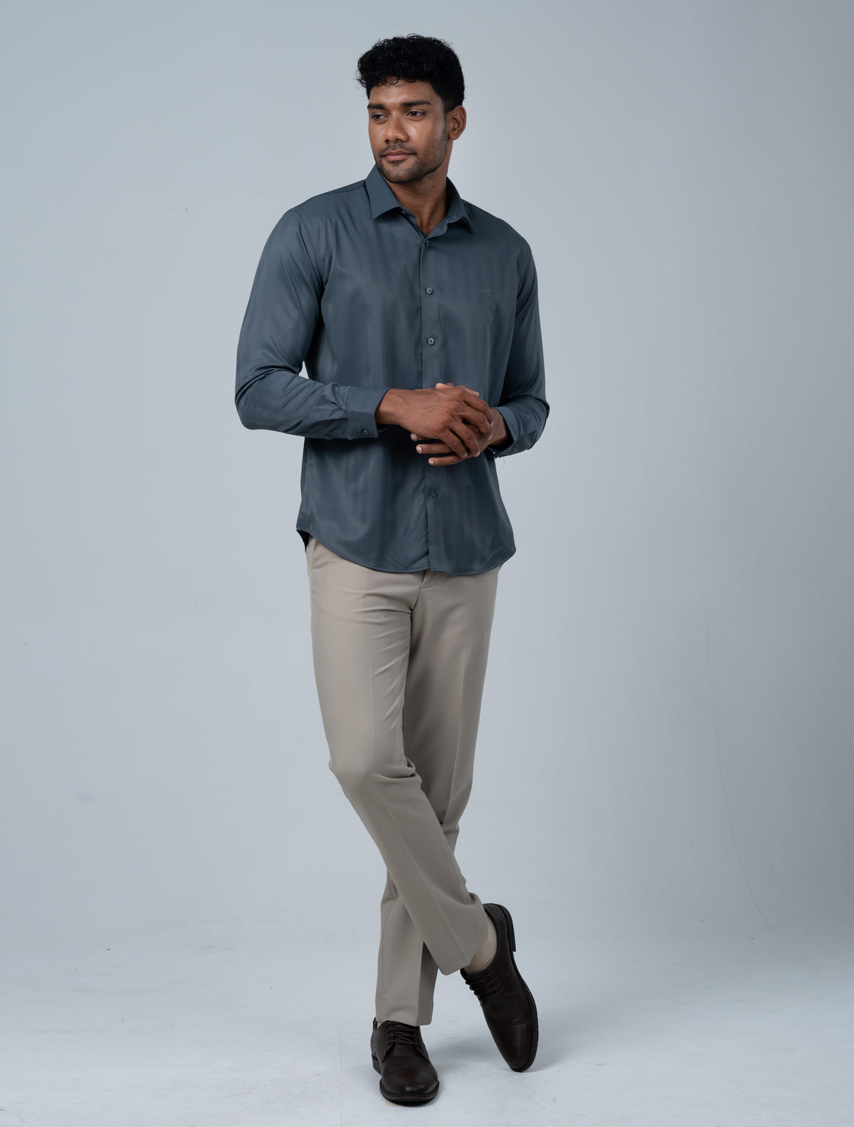 Vantage Ceremony Slim Fit Bamboo Dobby Long Sleeve Men’s Shirt