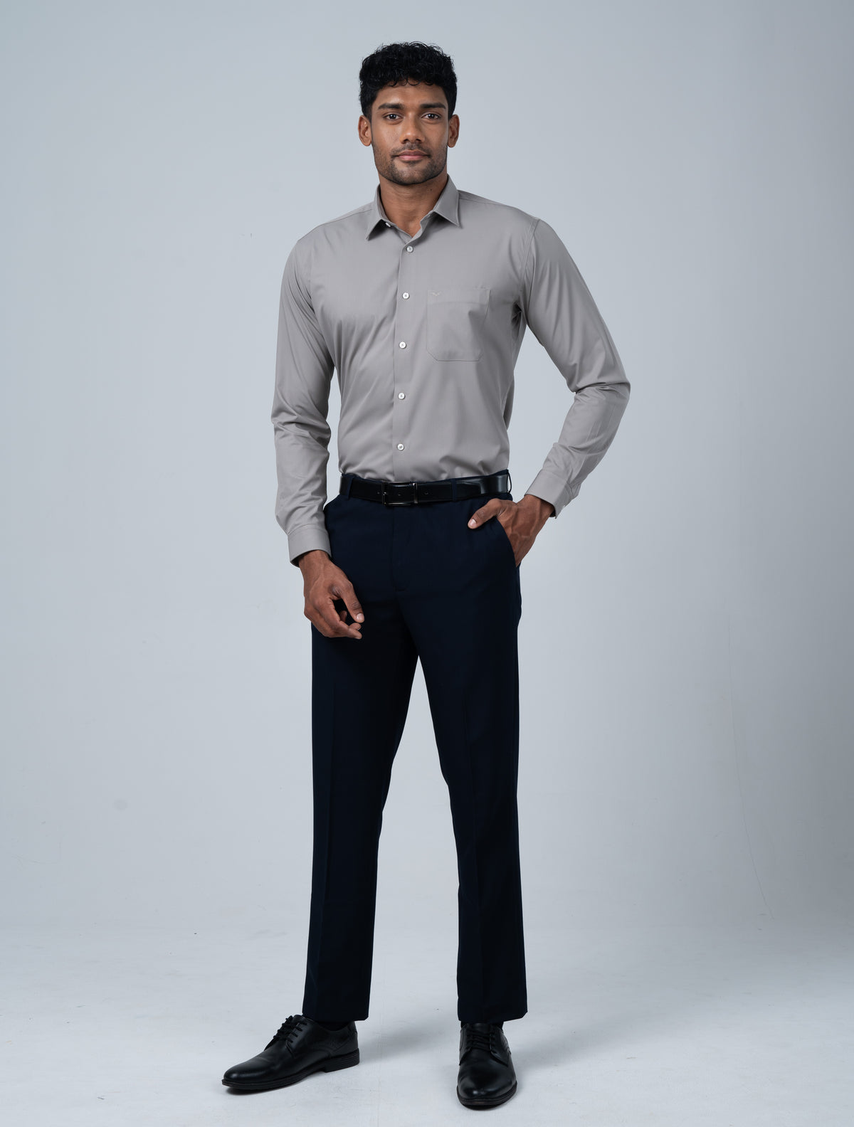 Vantage Blue Premium Modal Stretch Fabric Men’s Shirt – Slim Fit Long Sleeve