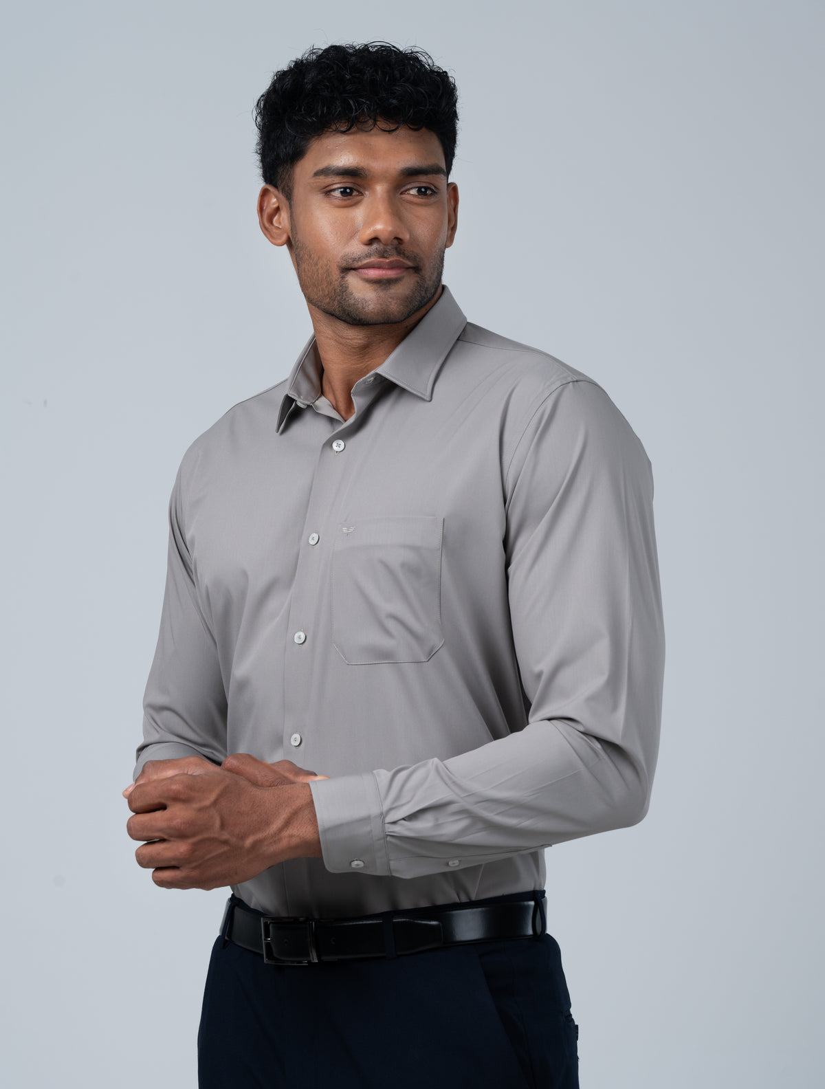 Vantage Blue Premium Modal Stretch Fabric Men’s Shirt – Slim Fit Long Sleeve