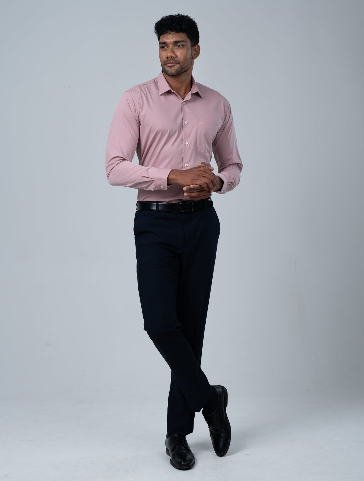 Vantage Blue Premium Modal Stretch Fabric Men’s Shirt – Slim Fit Long Sleeve