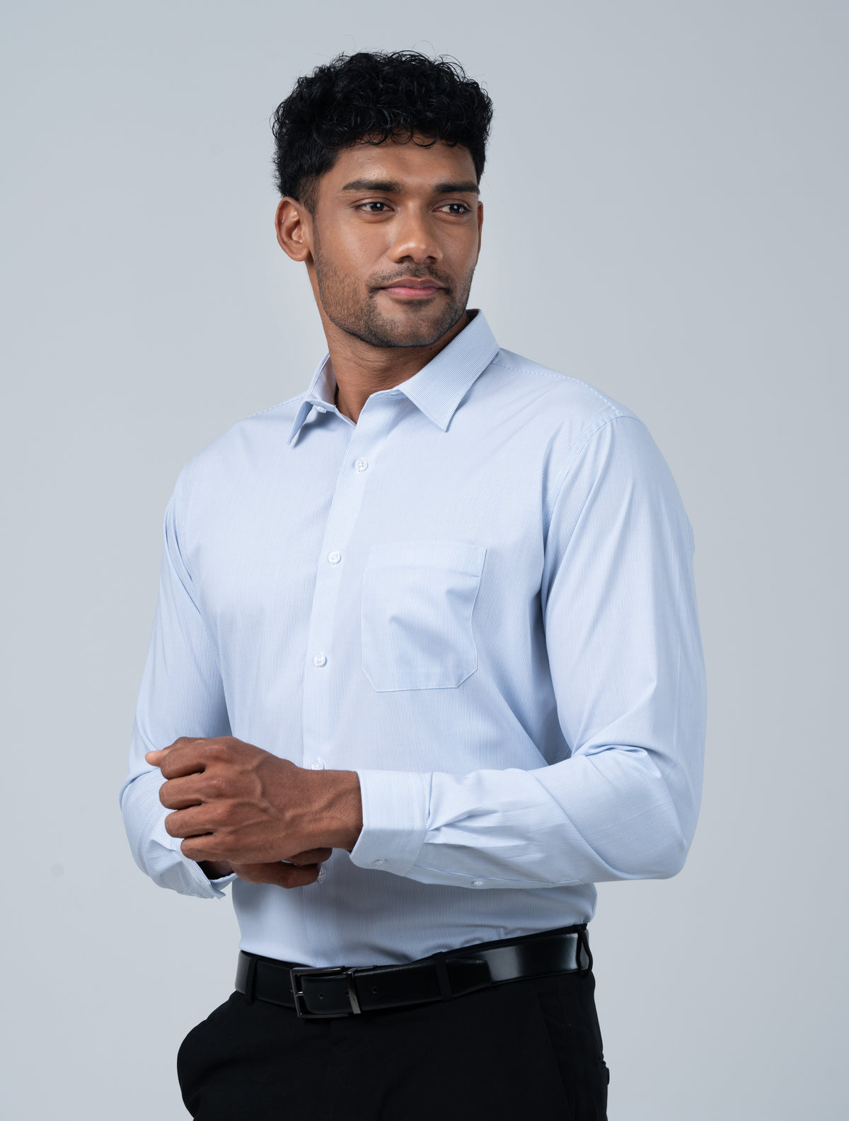 Vantage Uber Stripe Modal Stretch Fabric Men’s Shirt – Slim Fit Long Sleeve