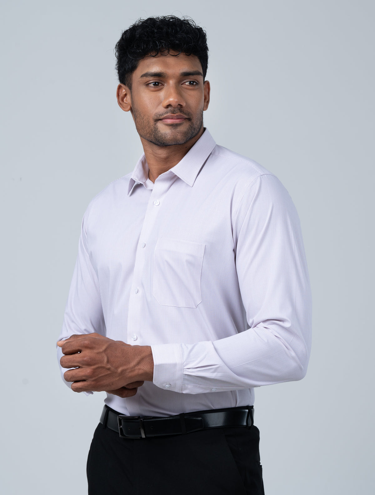Vantage Uber Stripe Modal Stretch Fabric Men’s Shirt – Slim Fit Long Sleeve