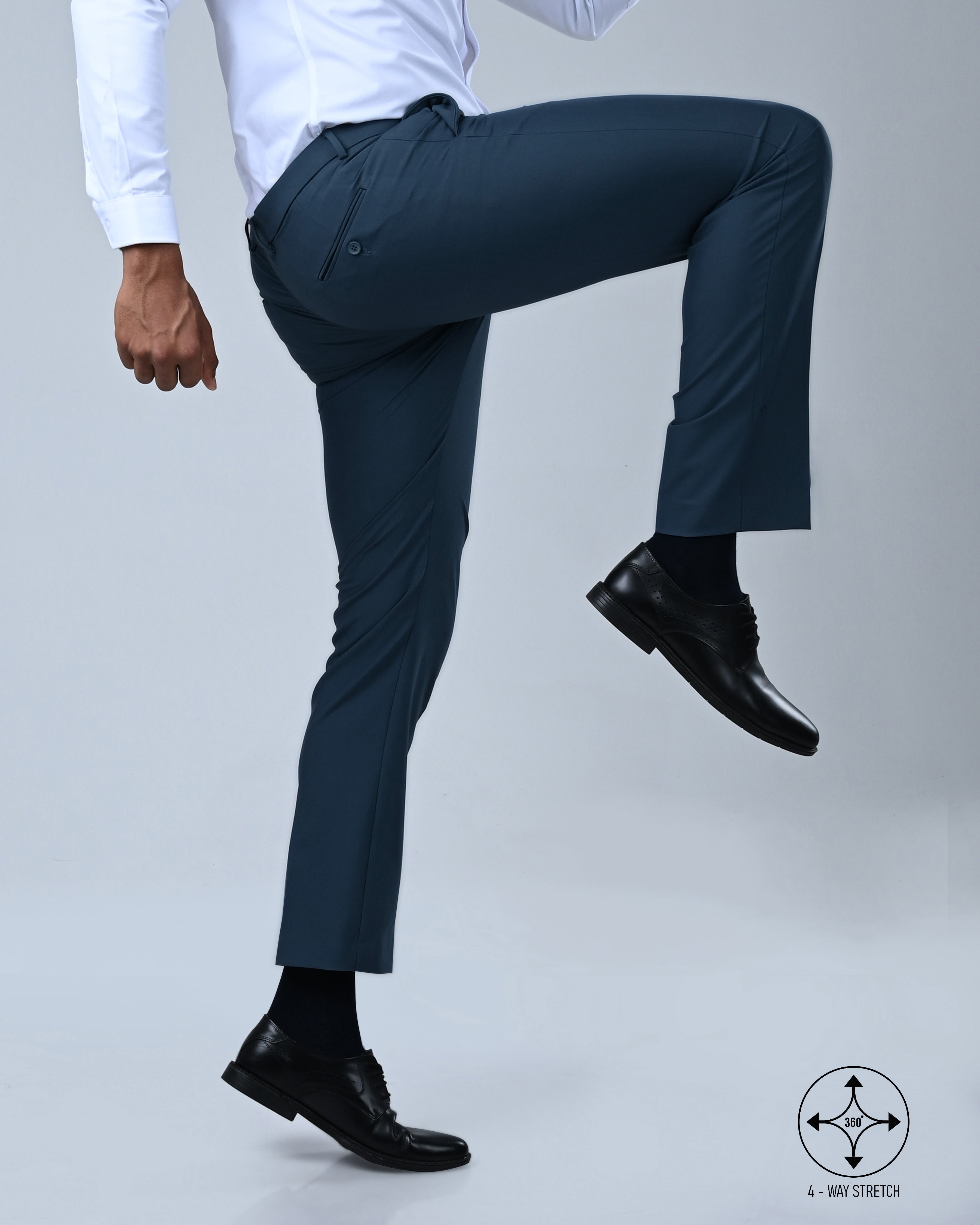 Vantage Blue 4 way Stretch Teal Blue Formal Wear Trouser