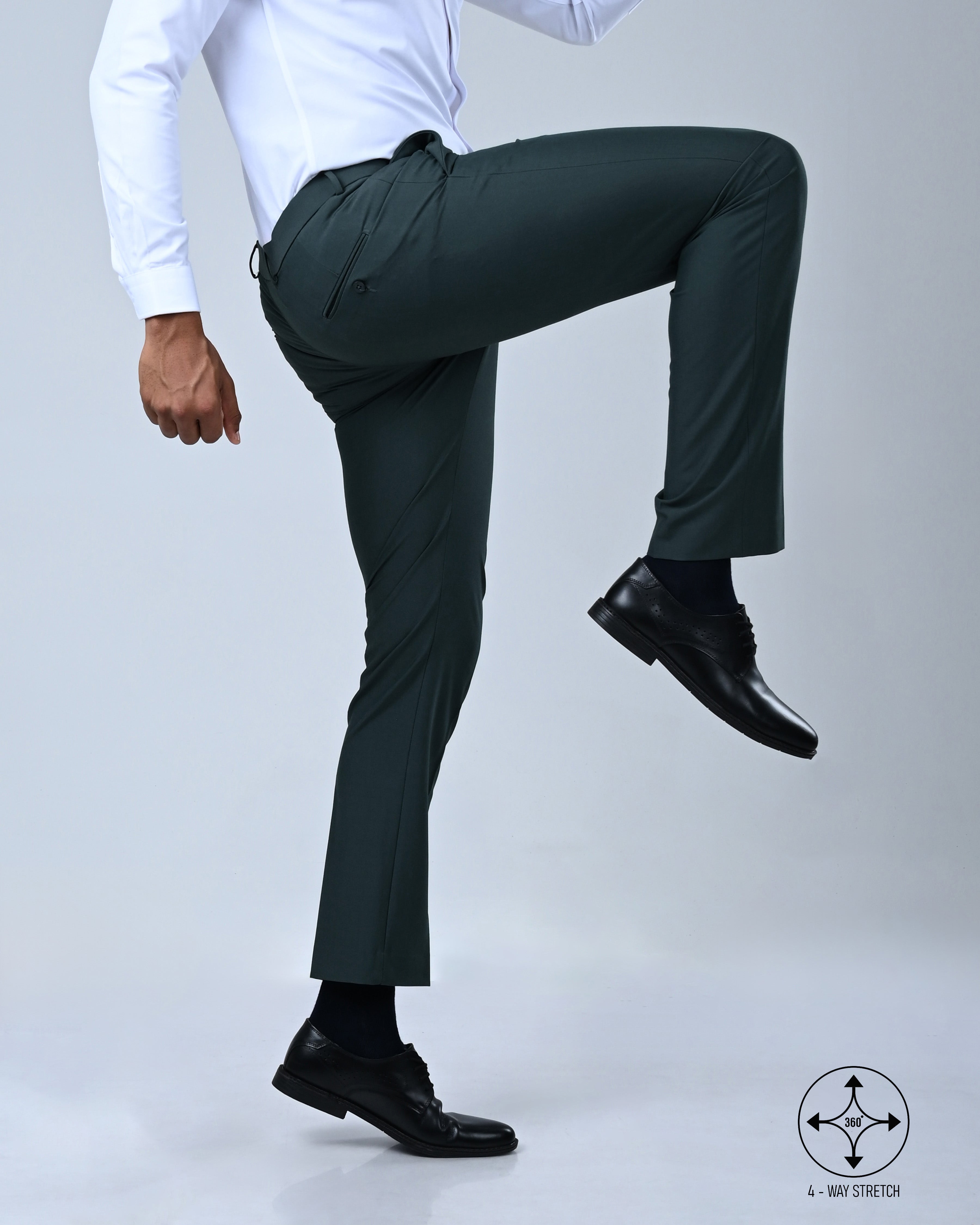 Vantage Blue 4 way Stretch Dark Green Formal Wear Trouser