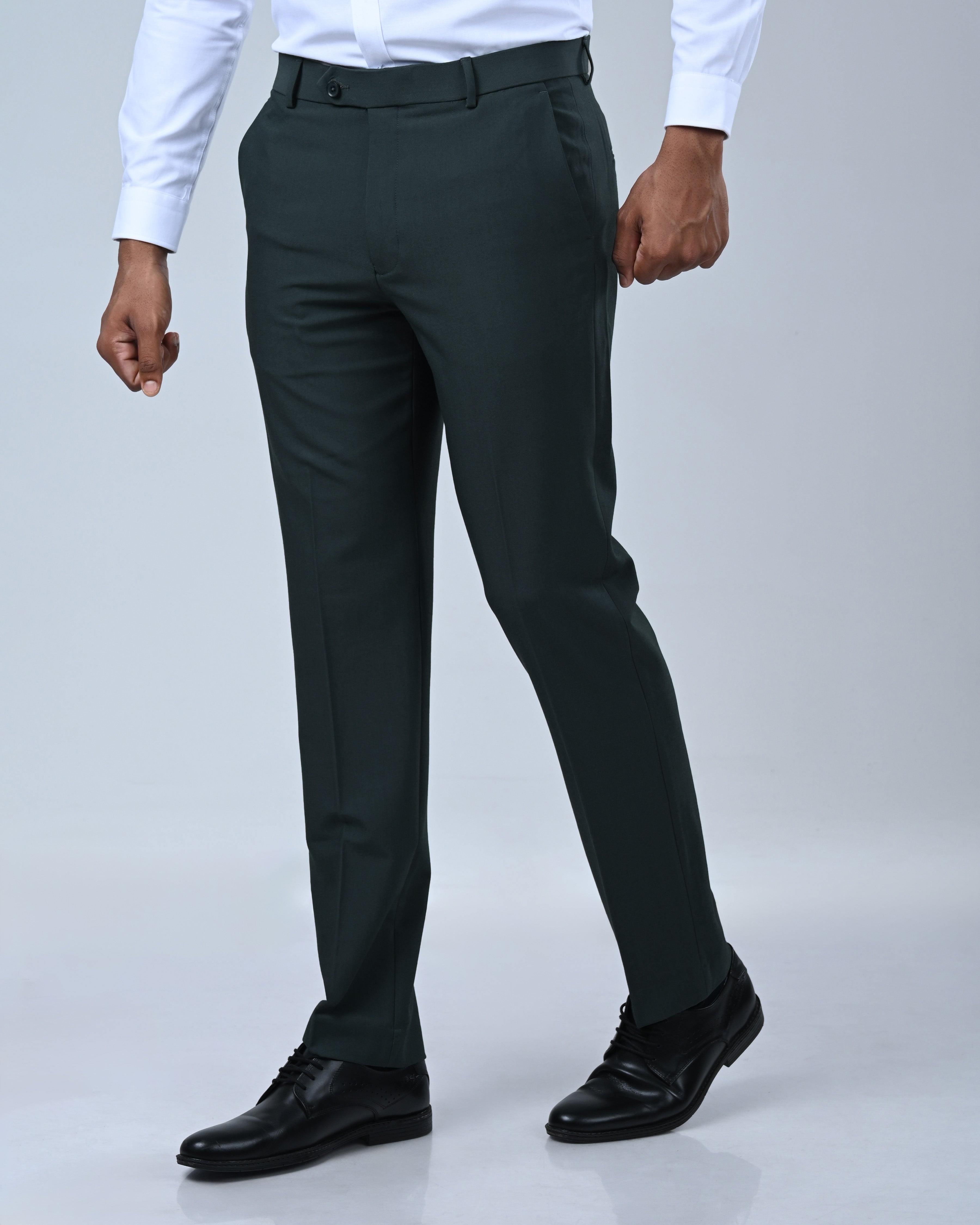 Vantage Blue 4 way Stretch Dark Green Formal Wear Trouser