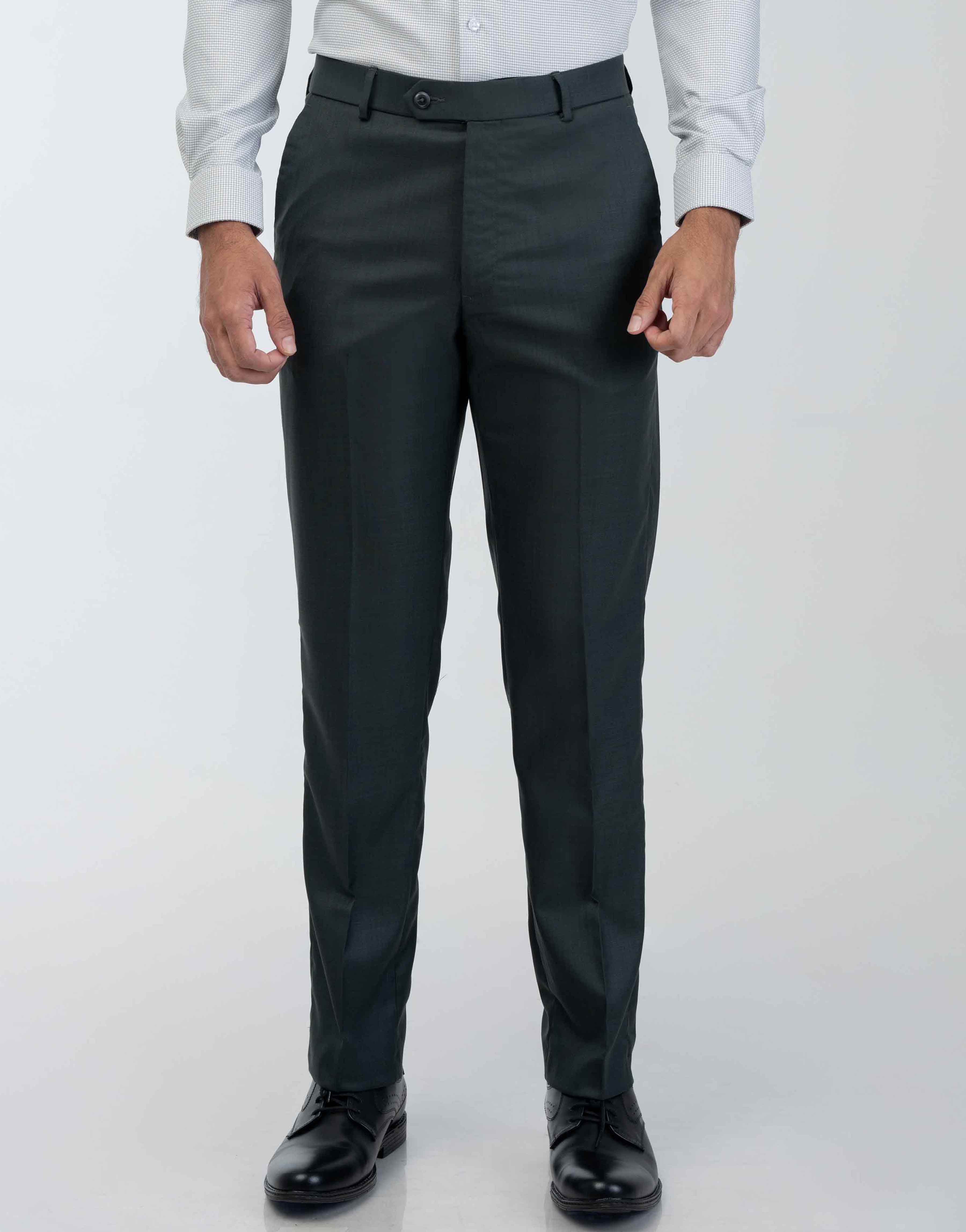 Vantage Blue Auto Flex Dark Green Ultra Slim Fit Formal Wear Trouser