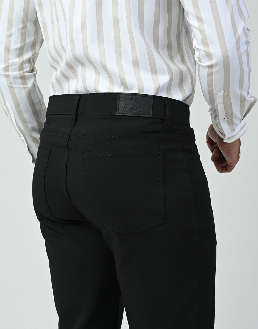 Vantage Men’s Slim Fit 5 Pocket Casual Pant Jet Black