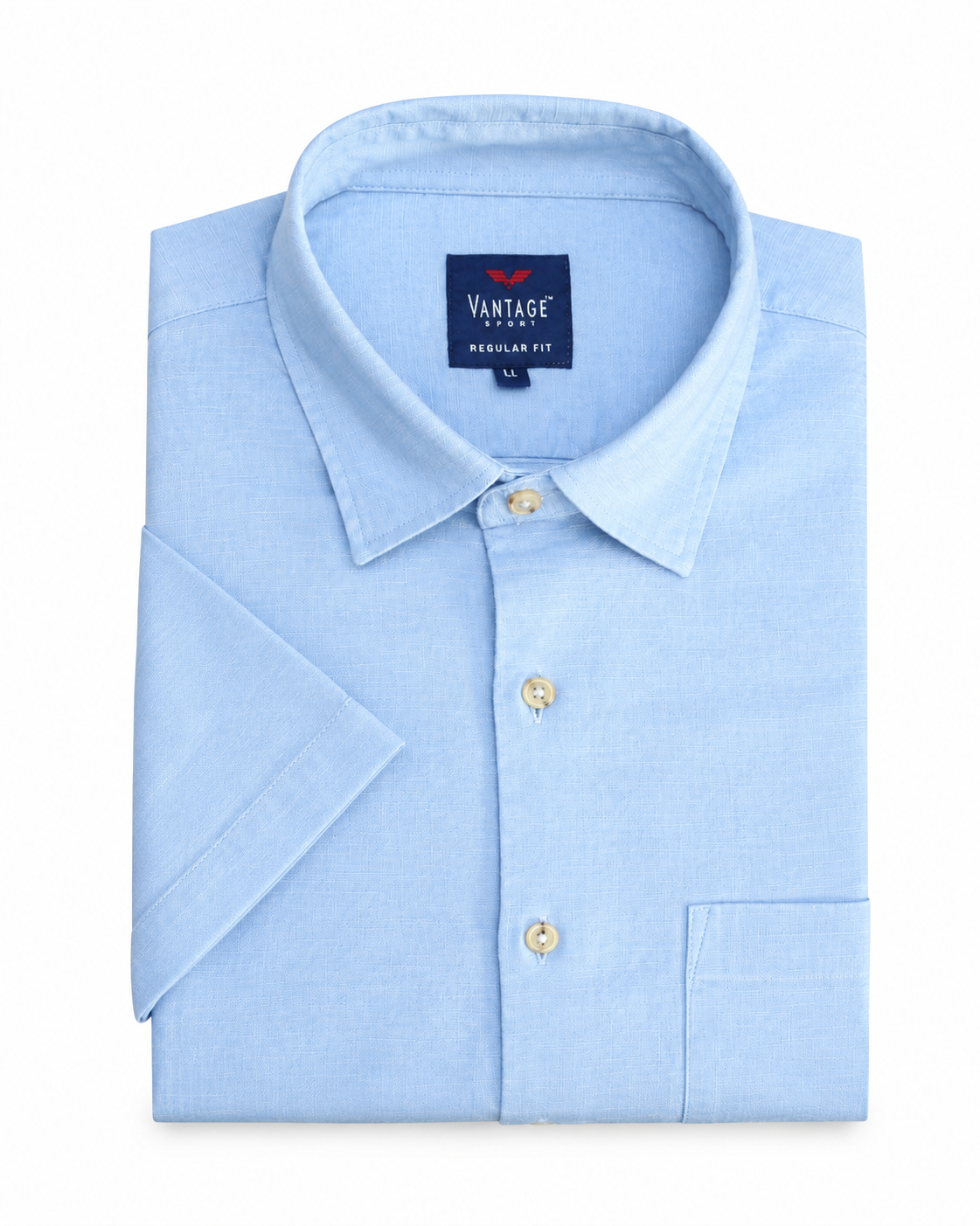 Vantage Sport Blended Linen Regular Fit Short Sleeve Men's Shirt