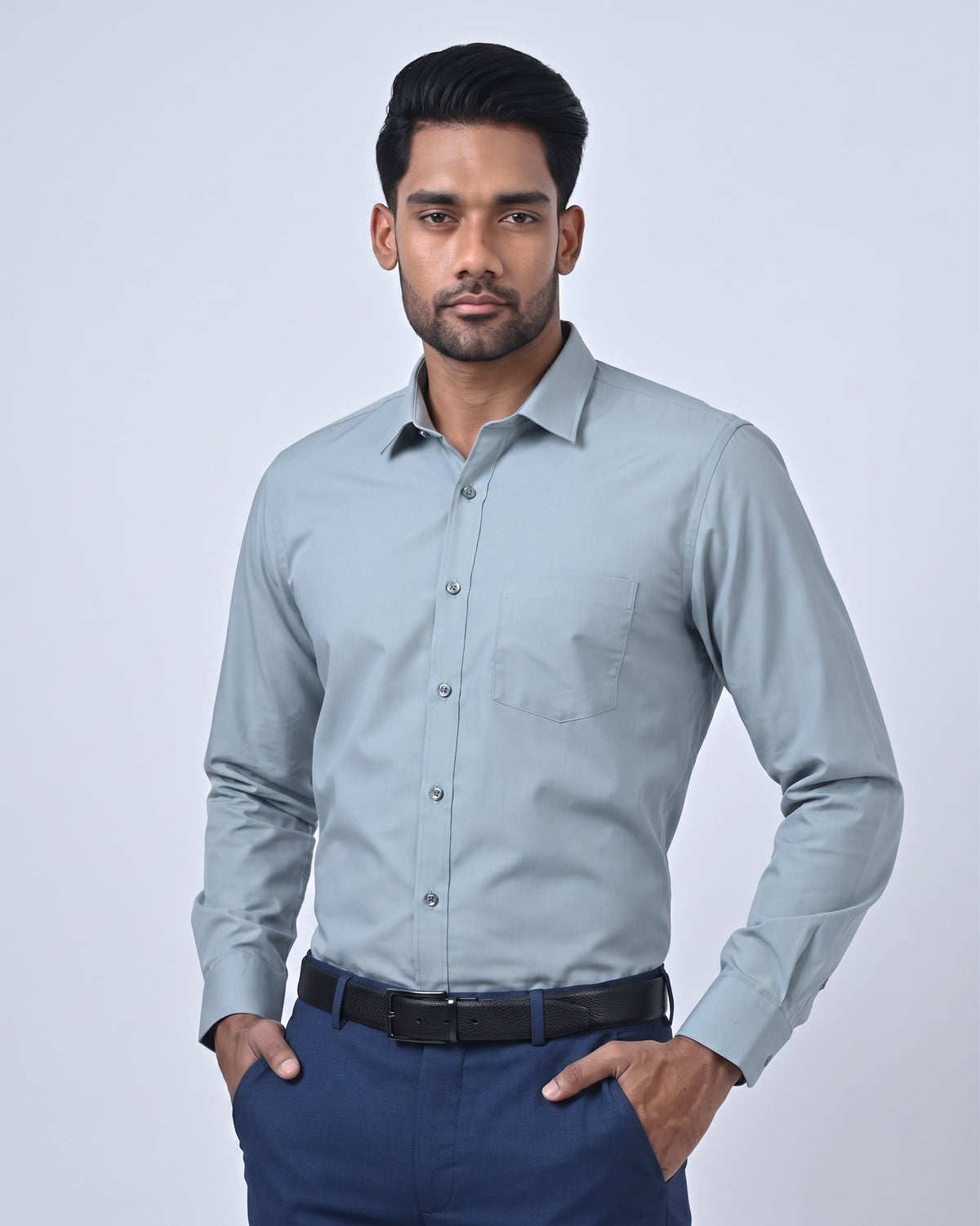 Ebony Formal Slim Fit Long Sleeve Mens Shirt