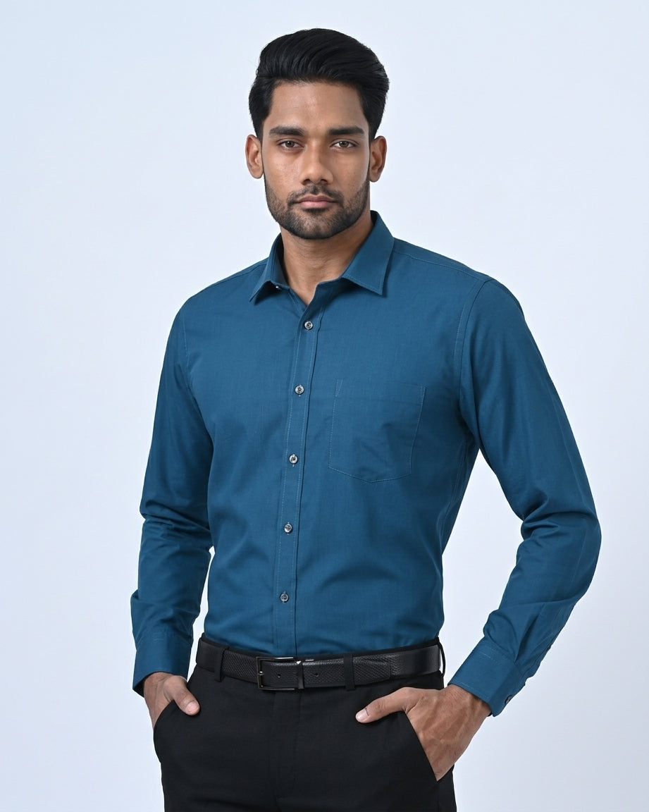 Ebony Formal Slim Fit Long Sleeve Mens Shirt