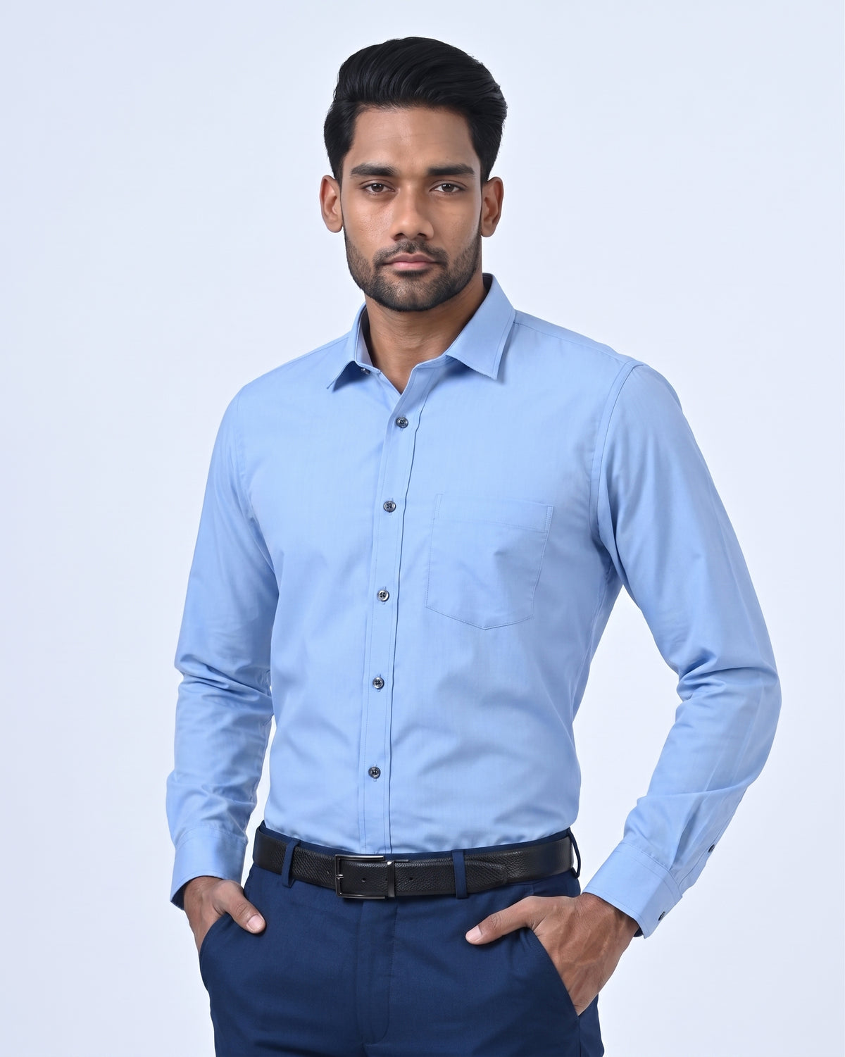 Ebony Formal Slim Fit Long Sleeve Mens Shirt