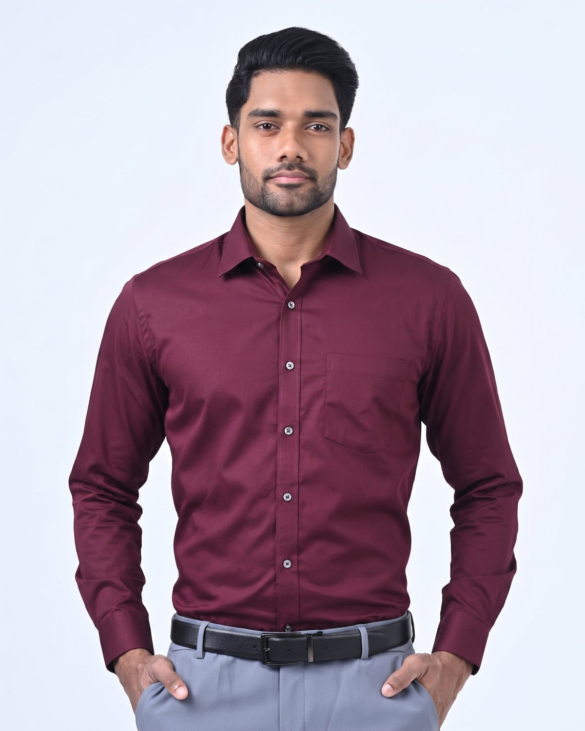 Ebony Formal Slim Fit Long Sleeve Mens Shirt