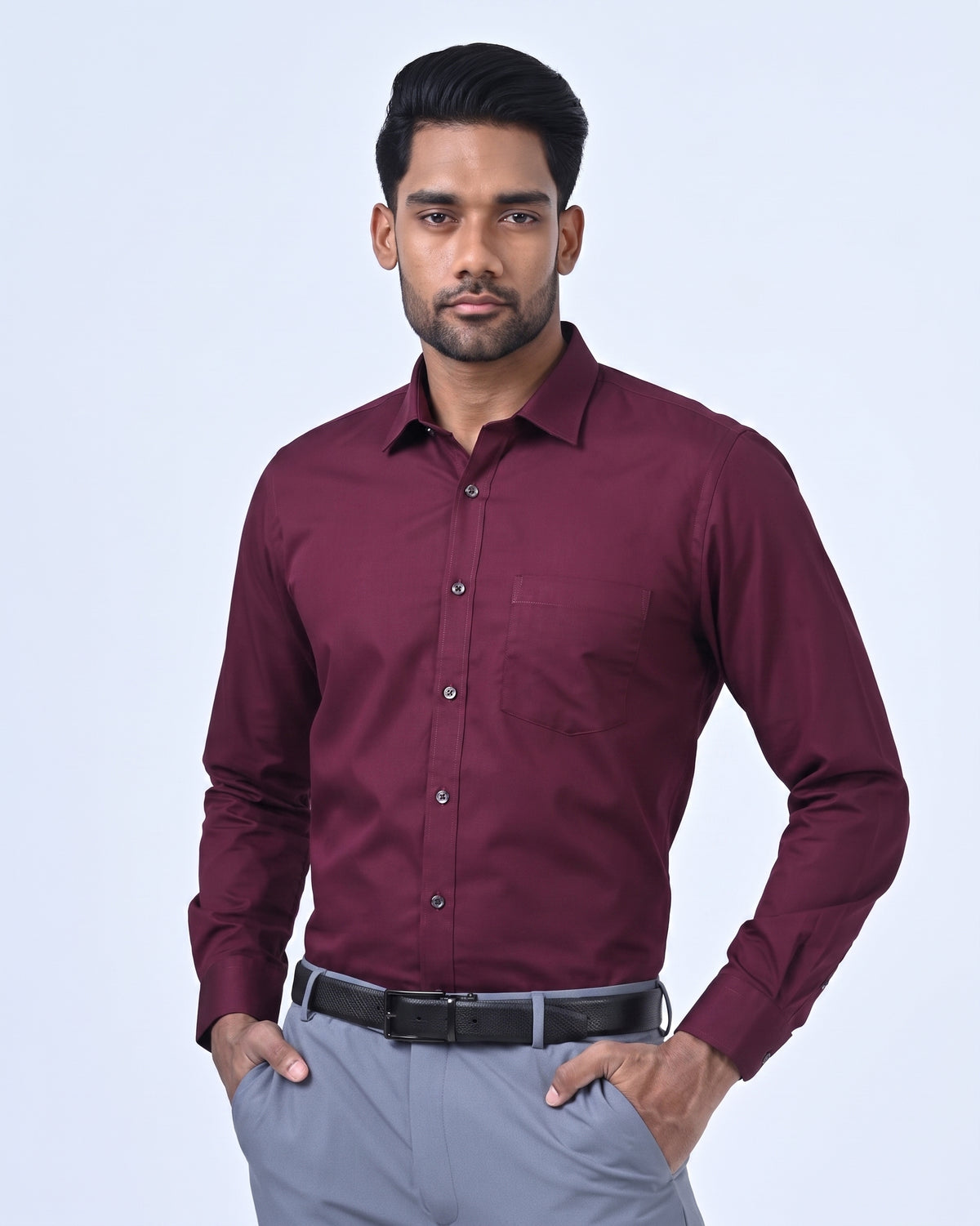 Ebony Formal Slim Fit Long Sleeve Mens Shirt