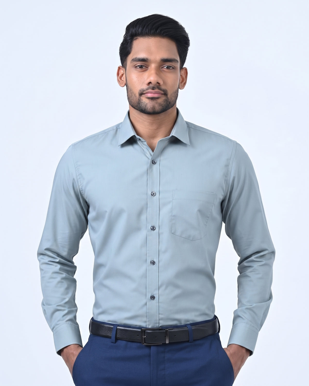 Ebony Formal Slim Fit Long Sleeve Mens Shirt
