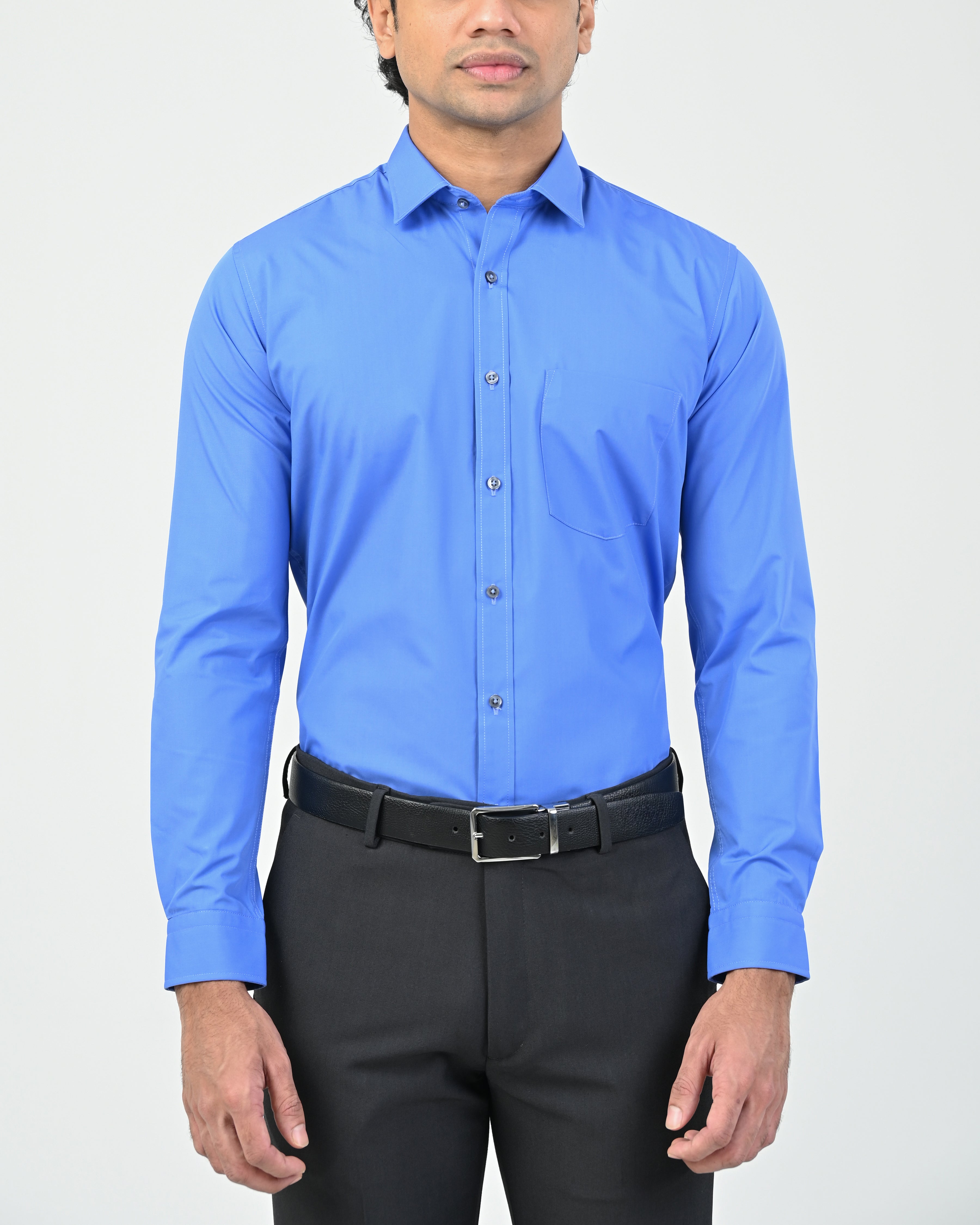 Ebony Formal Slim Fit Long Sleeve Twill Mens Shirt