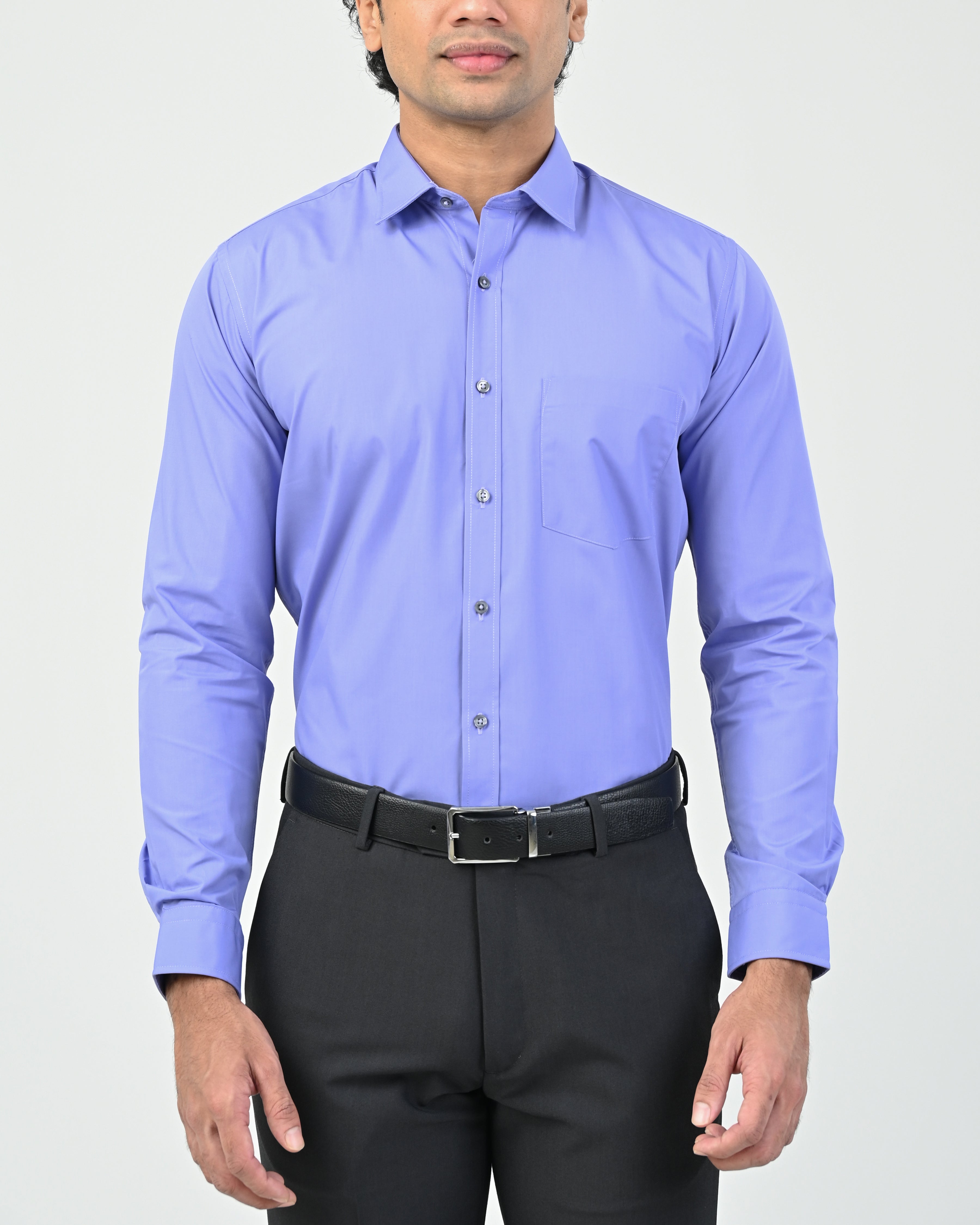 Ebony Formal Slim Fit Long Sleeve Twill Mens Shirt