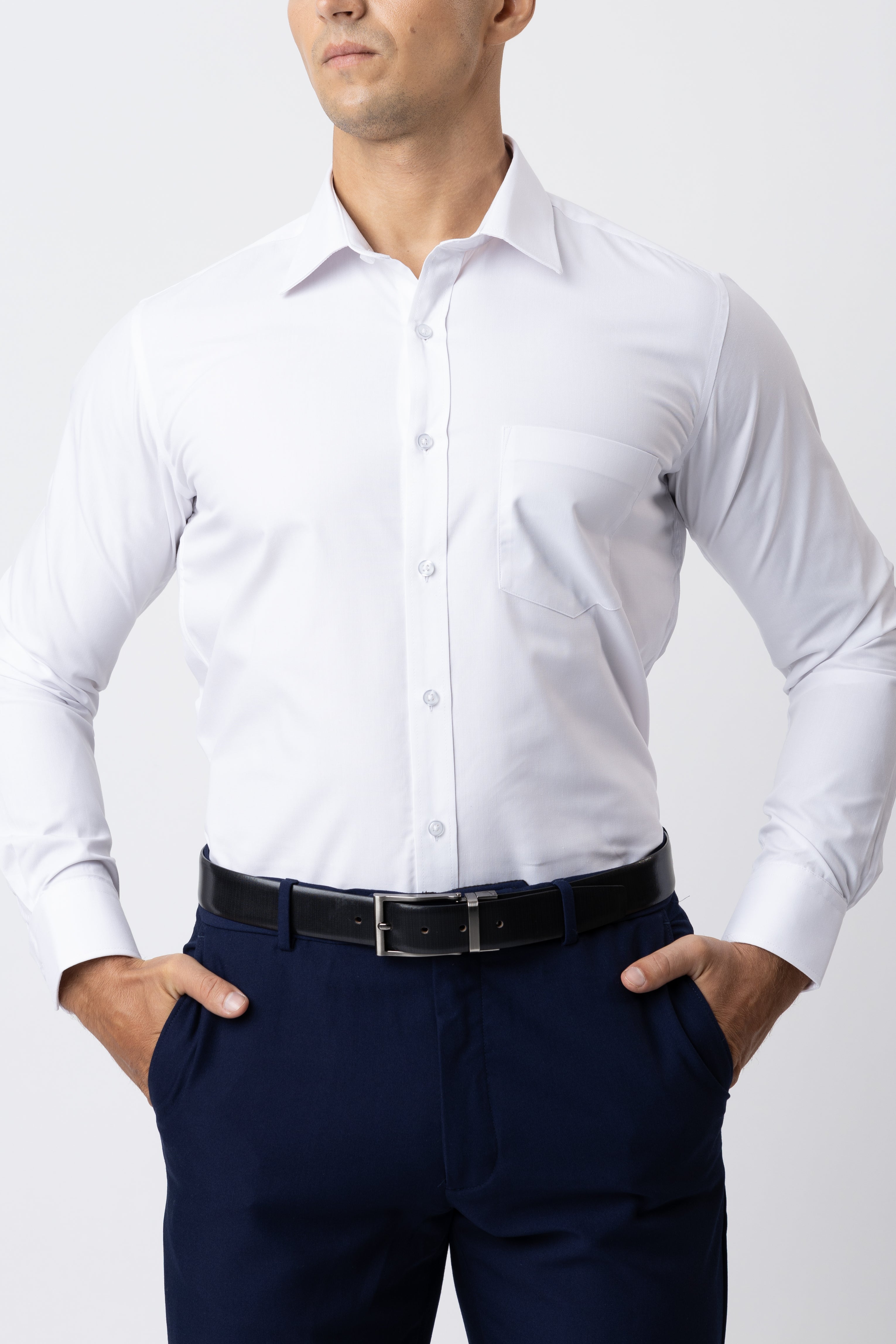 Ebony Formal Slim Fit Long Sleeve Twill Mens Shirt