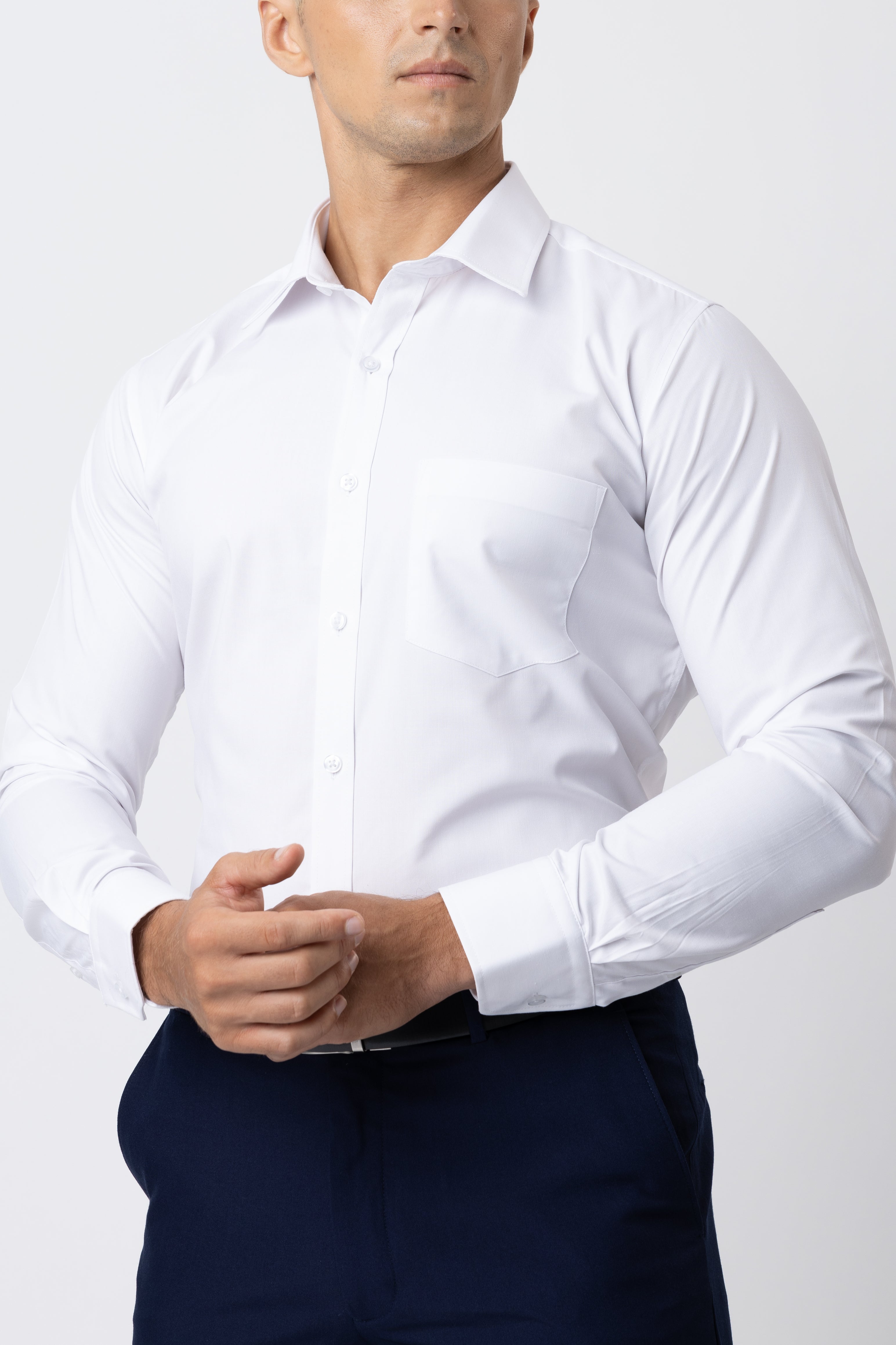 Ebony Formal Slim Fit Long Sleeve Twill Mens Shirt