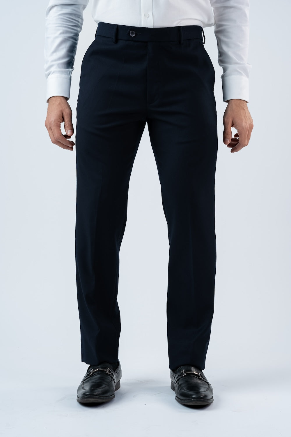 Vantage Blue Auto Flex Blue Ultra Slim Fit Formal Wear Trouser