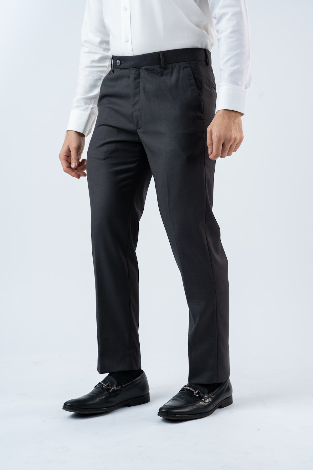 Vantage Mens  Ultra Slim Fit Grey Formal Wear  Trouser