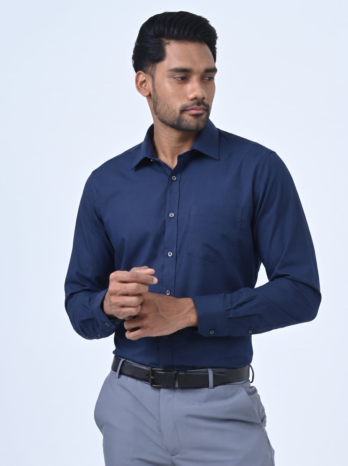 Ebony Formal Slim Fit Long Sleeve Mens Shirt