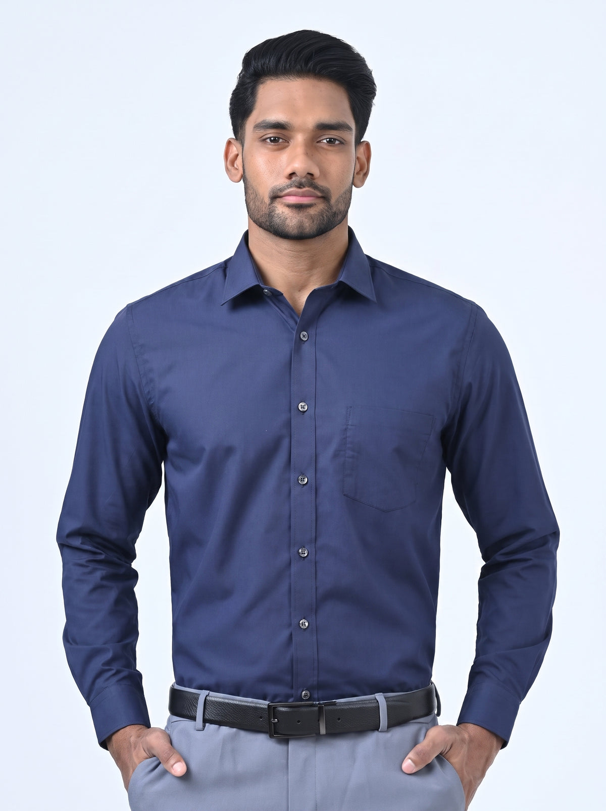 Ebony Formal Slim Fit Long Sleeve Mens Shirt