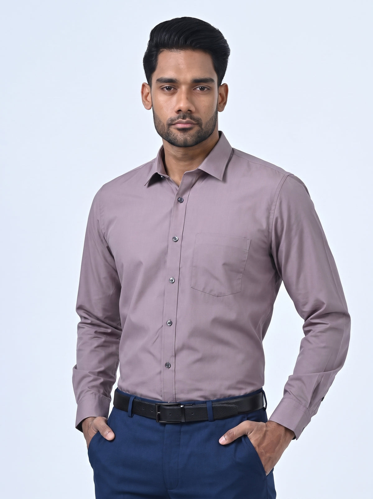 Ebony Formal Slim Fit Long Sleeve Mens Shirt